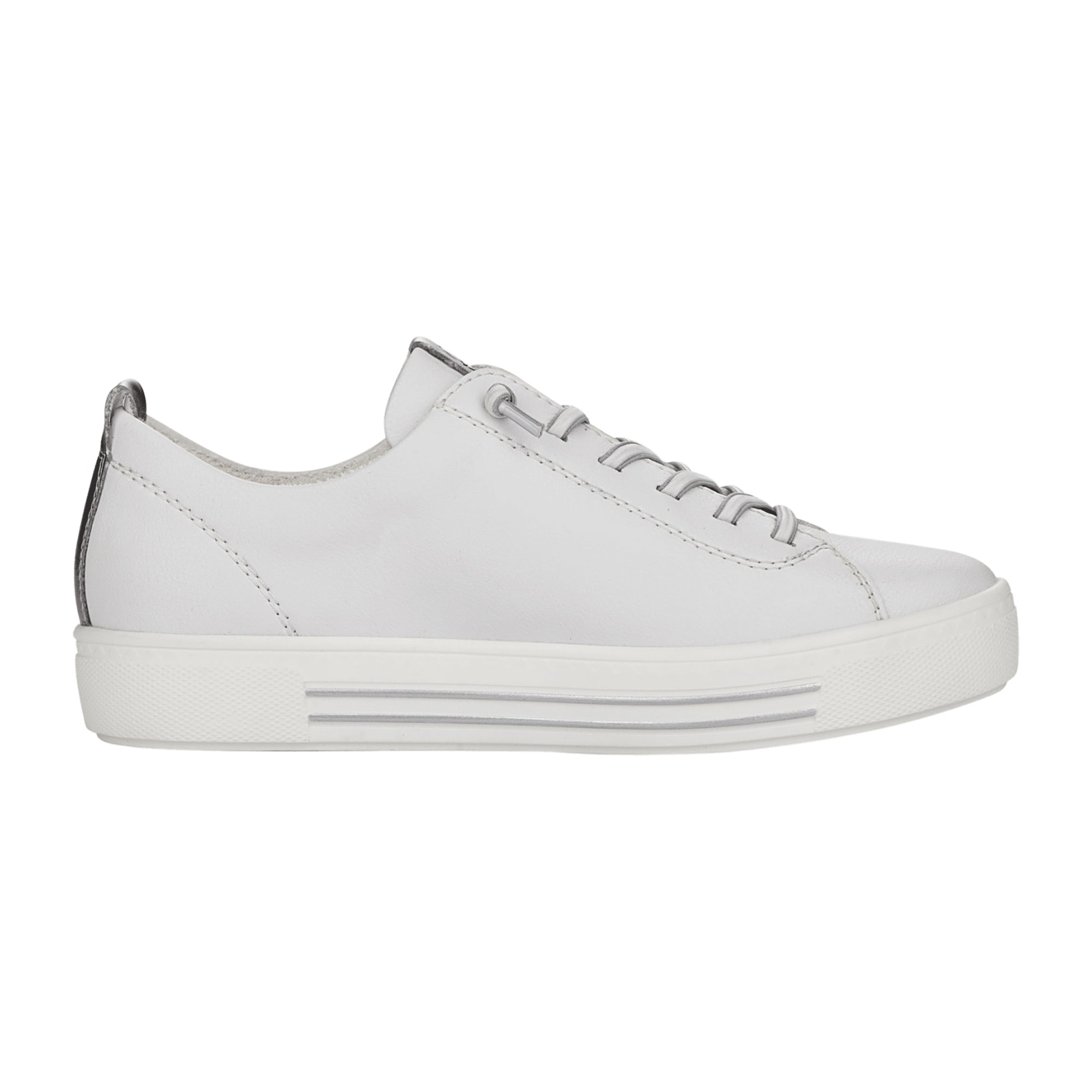 Remonte Women's White Leather Sneakers with Comfort Technology