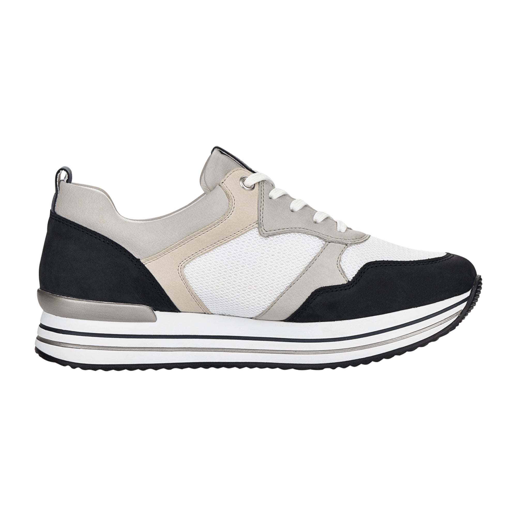 Remonte Women's White Athletic Lace-Up Shoes with Removable Insole
