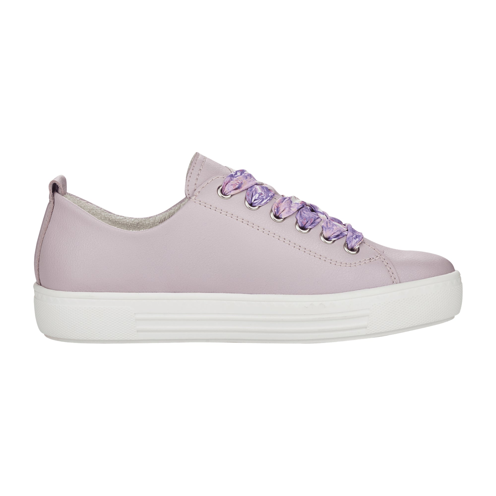 Remonte Women's Lilac Leather Sneakers Round Toe Lace-Up Normal Fit