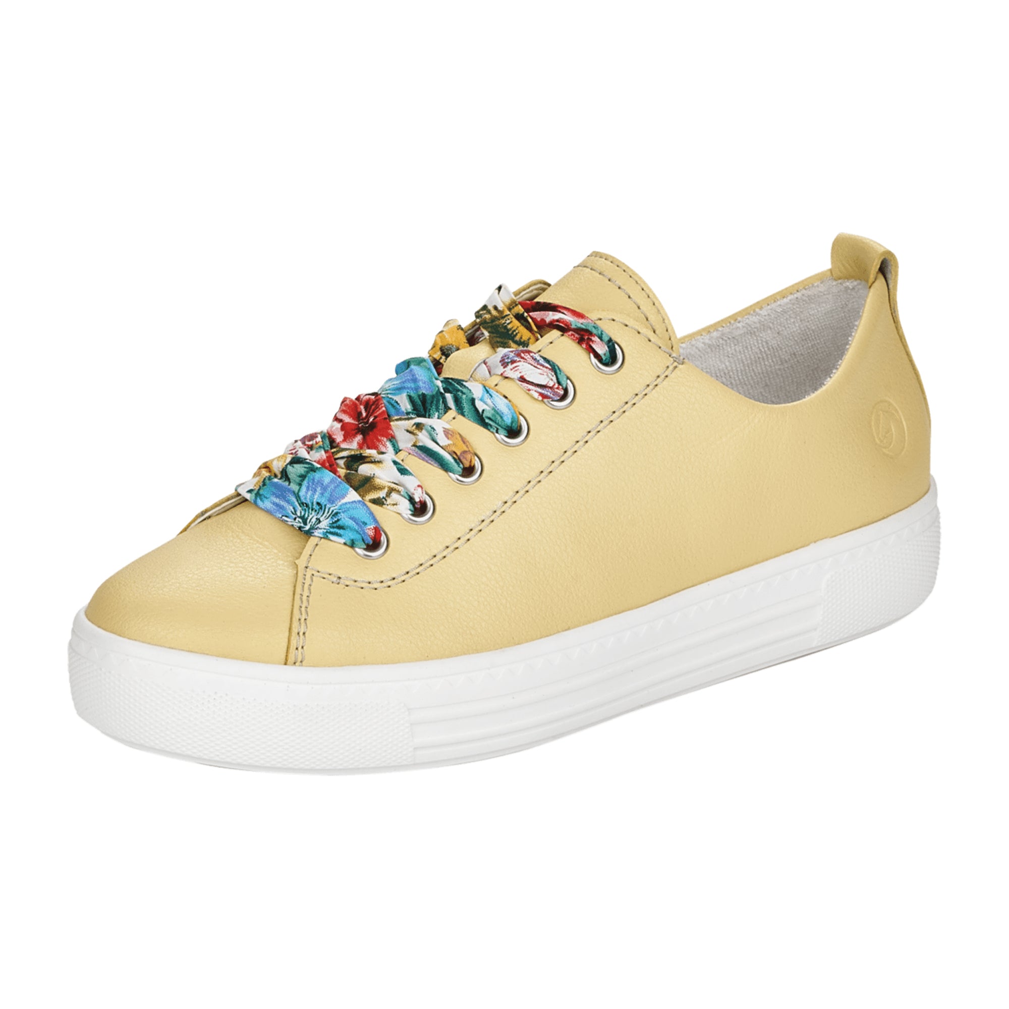 Remonte D090069 Yellow Women's Shoes with Flat Heel and Laces