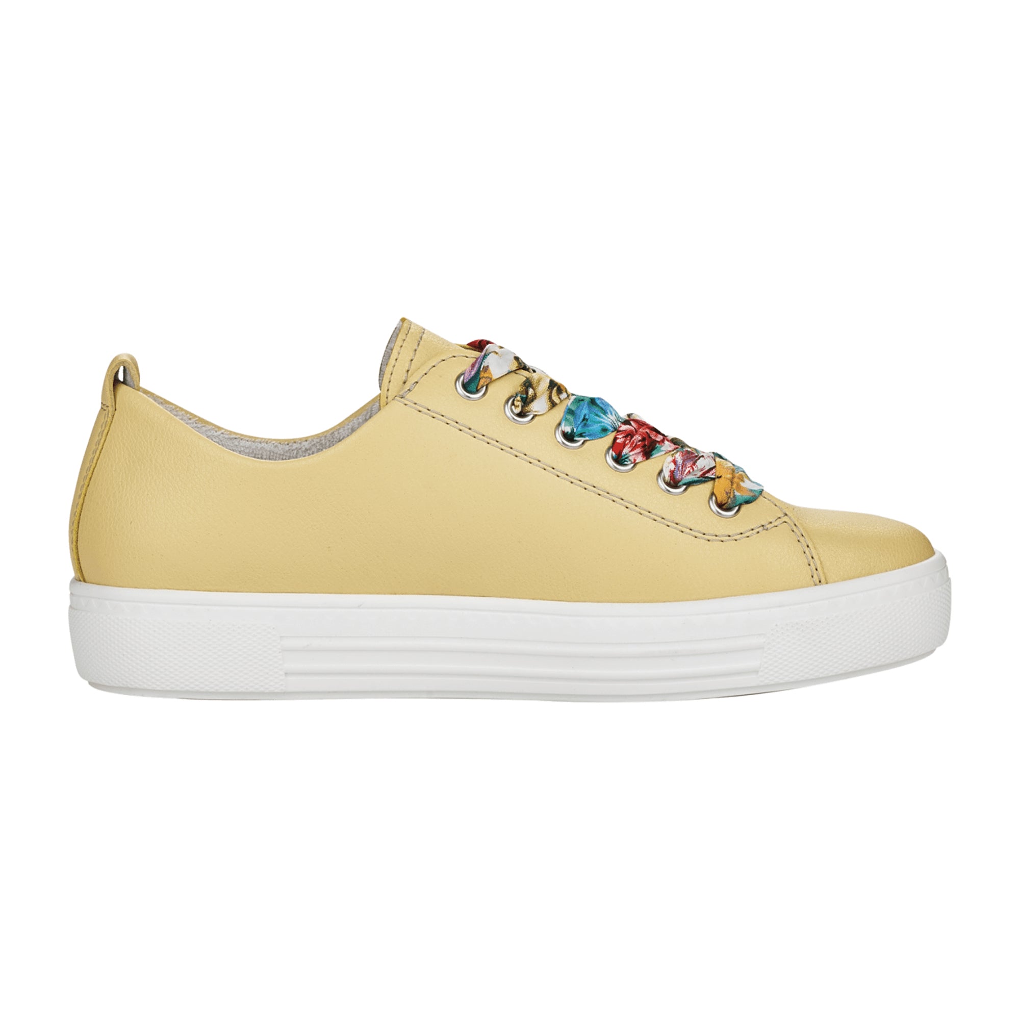 Remonte D090069 Yellow Women's Shoes with Flat Heel and Laces