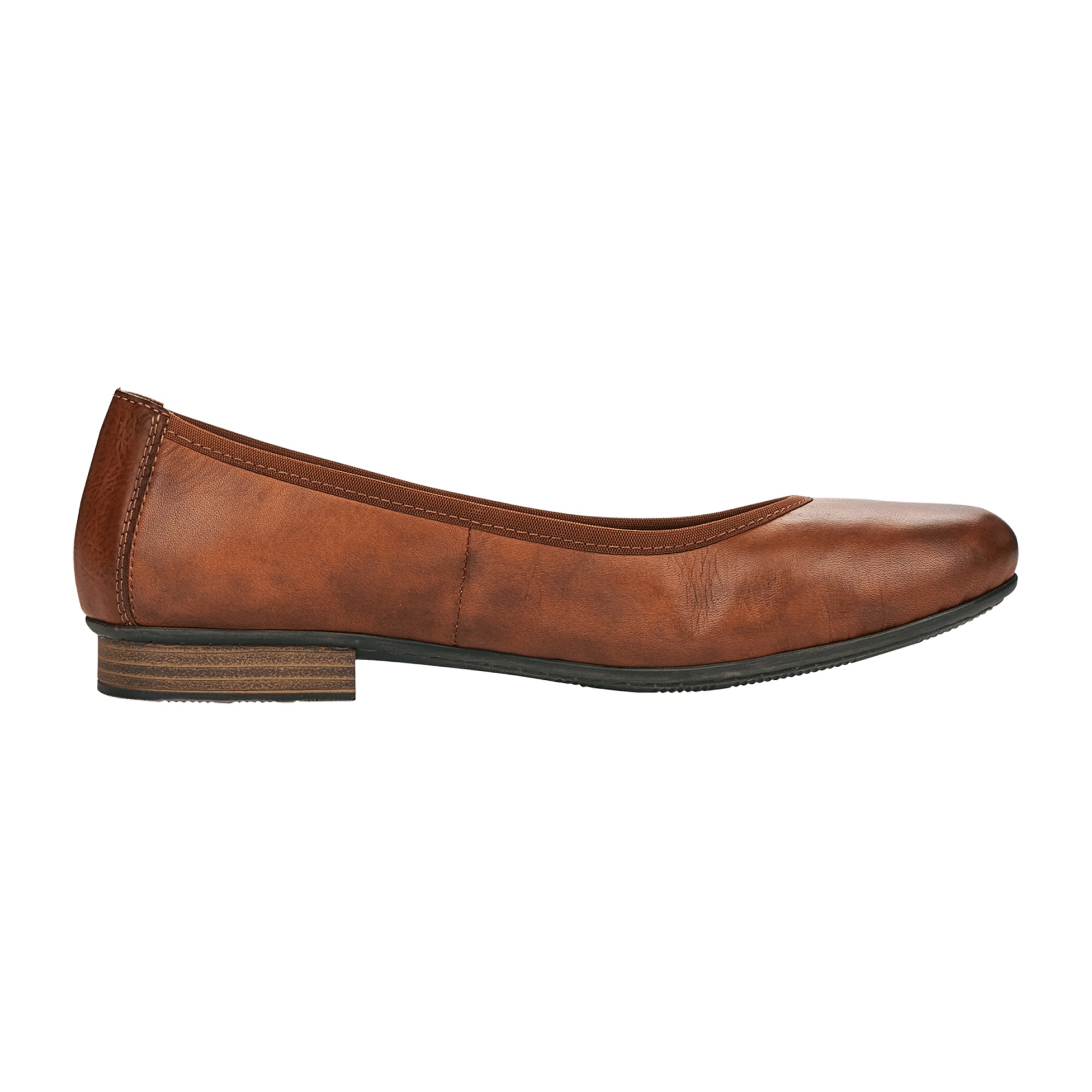 Rieker Women's Brown Leather Ballerinas Slip-On Comfortable Casual Shoes