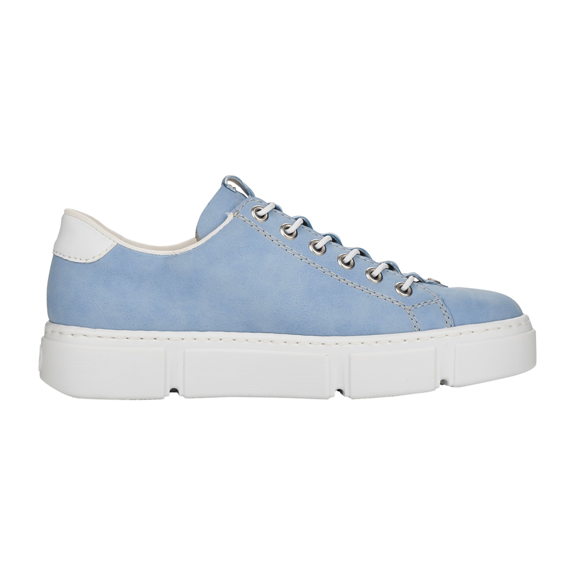 Rieker Women's Blue Slip-On Shoes with Zipper and Elastic Insert