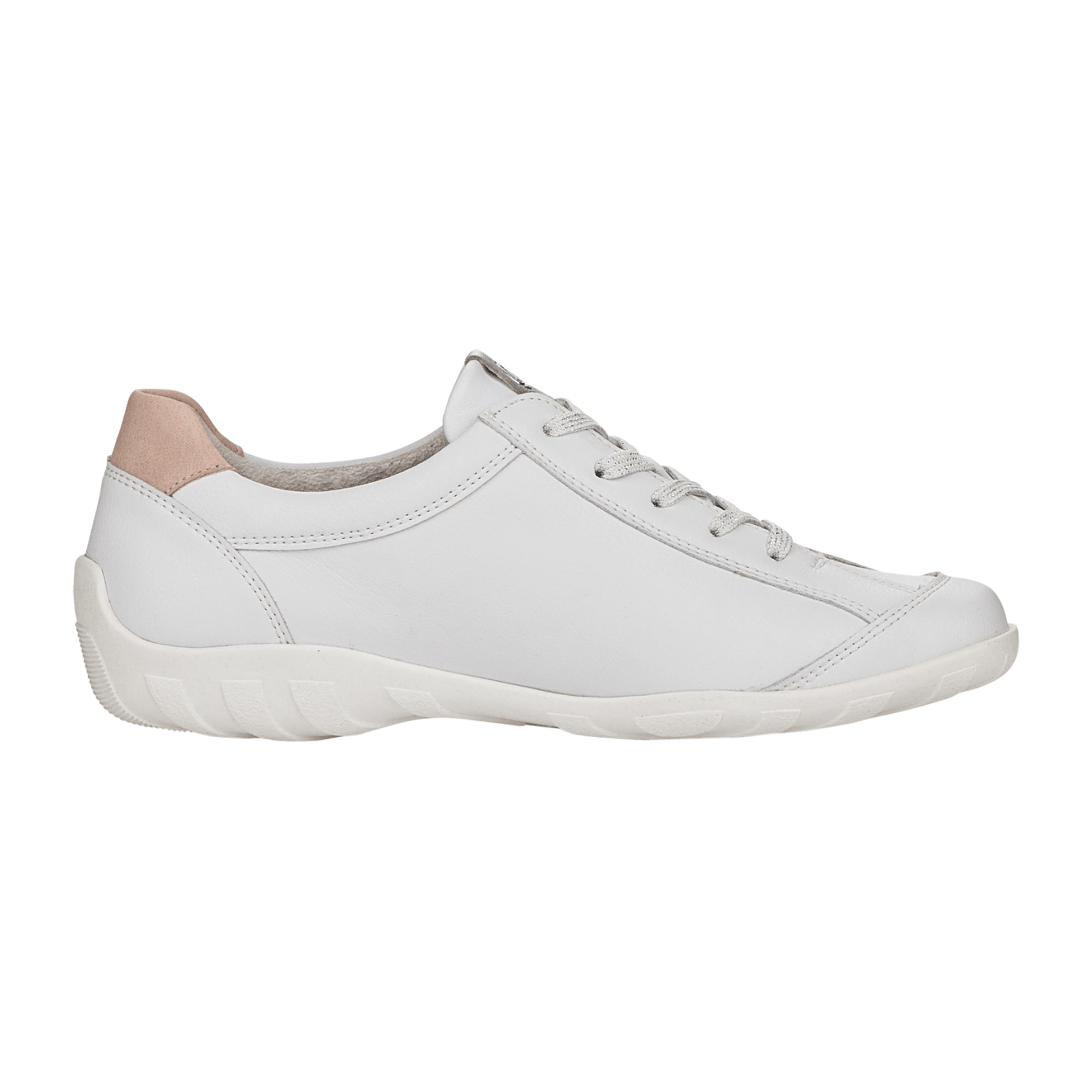 Remonte Women's Comfortable White Lace-Up Shoes Extra Wide Leather
