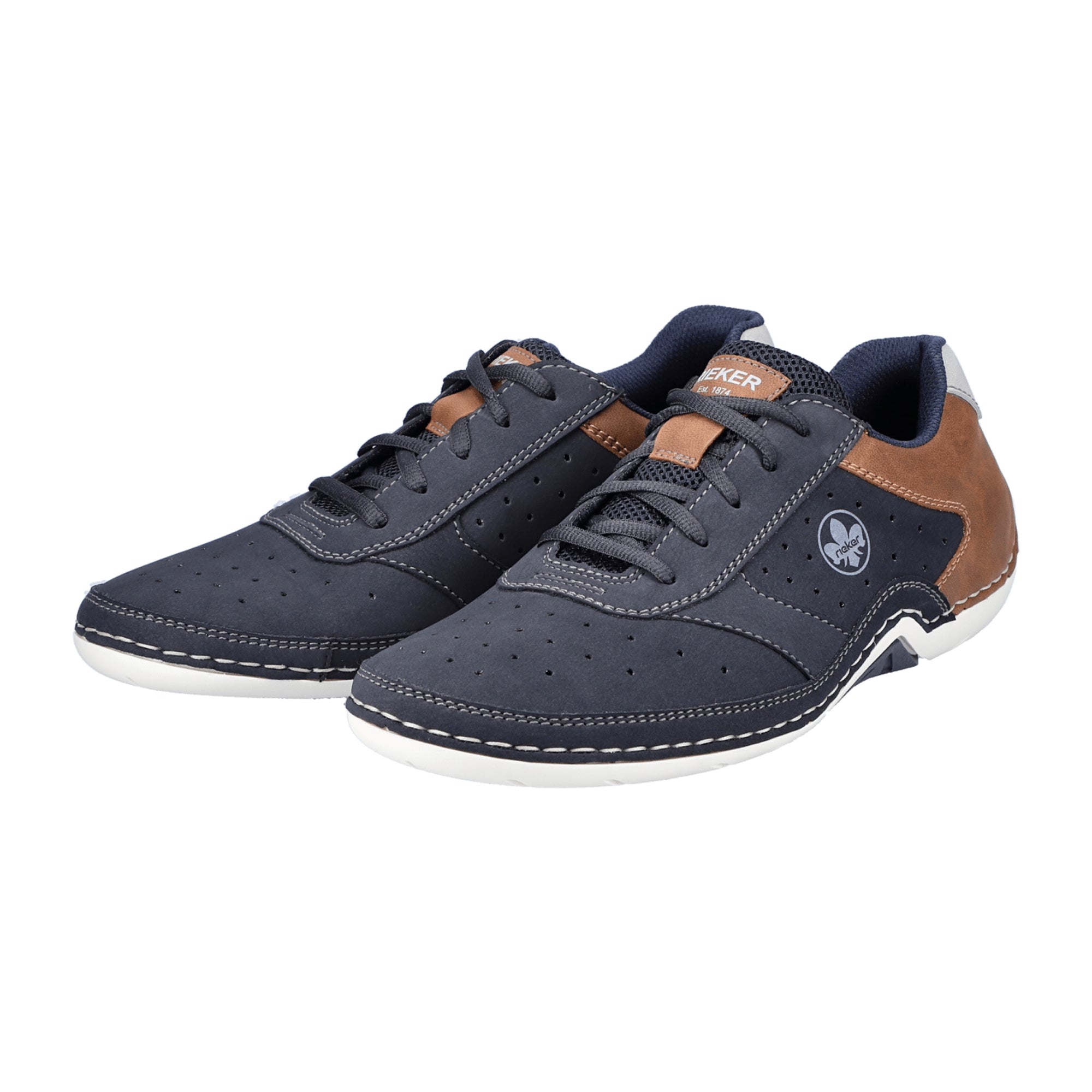 Rieker Blue Lace-Up Shoes with Sporty Sole for Comfort and Style