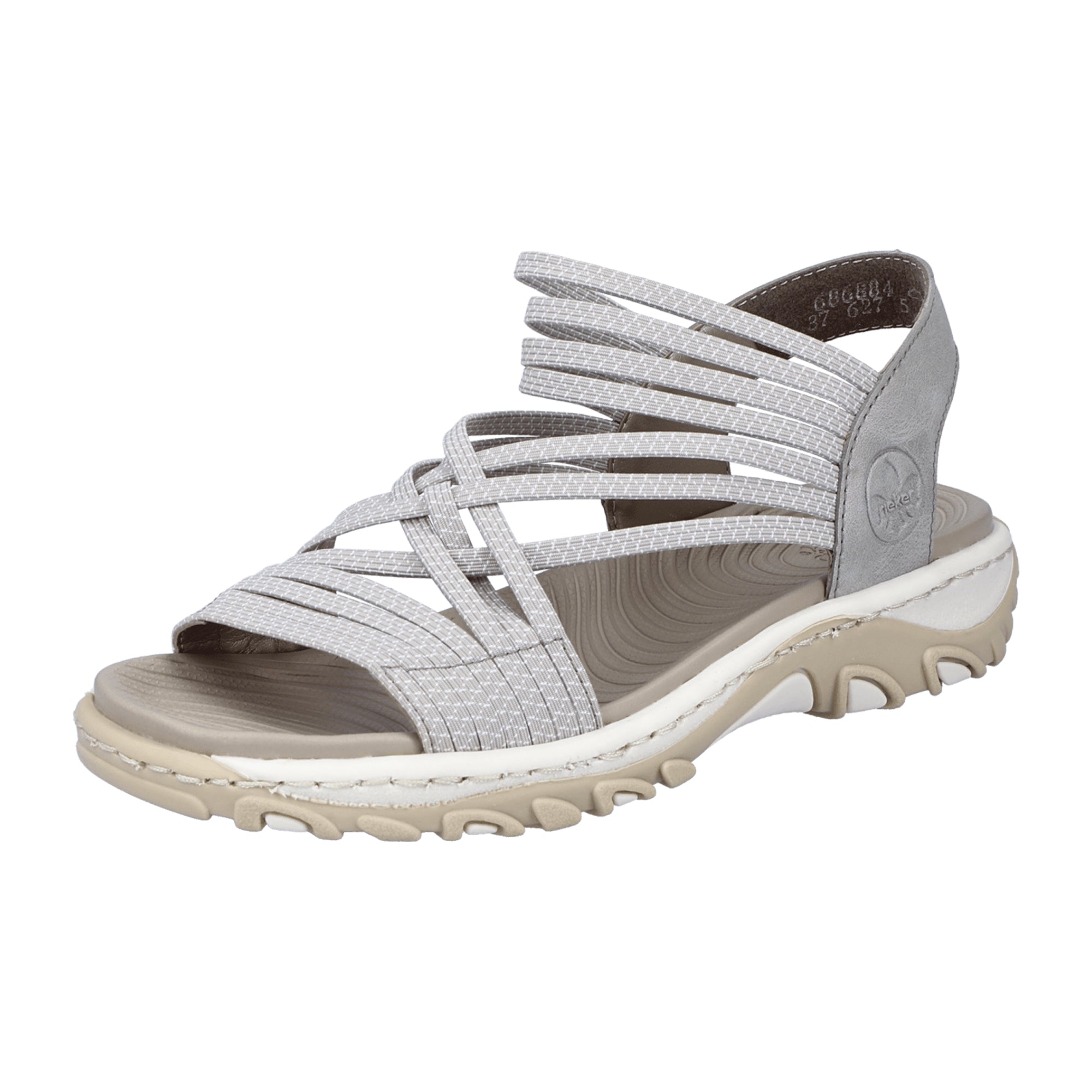 Rieker Women's Gray Trekkingsandals Comfortable Elastic Straps Durable Sole