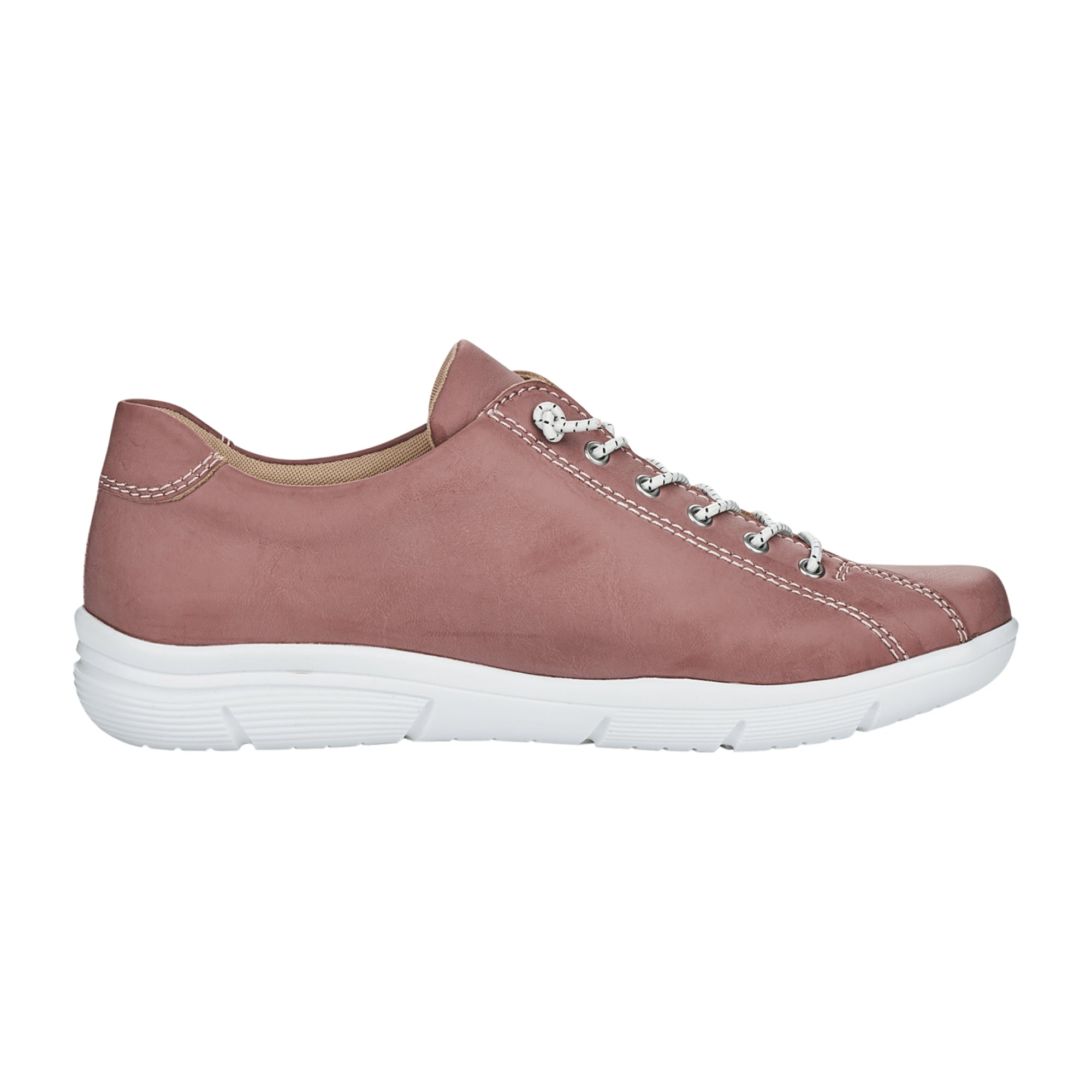 Rieker Women's Casual Pink Slip-On Shoes with Zipper and Shock Absorbing Sole