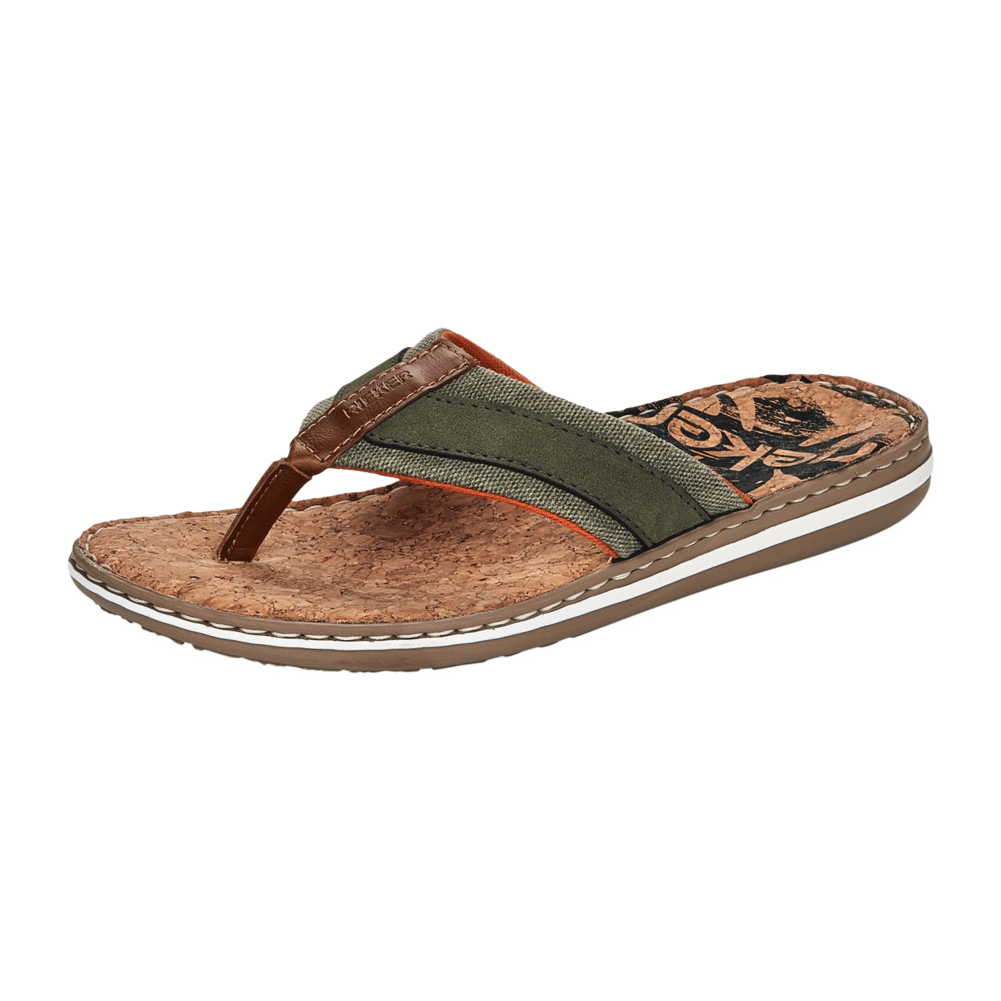 Rieker Men's Green Sandals Slip-On Comfortable Shock-Absorbing Lightweight Sole