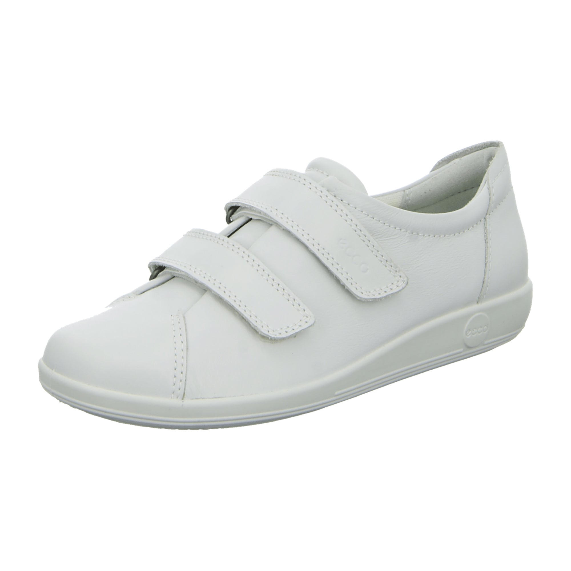 Remonte Ladies White Leather Shoes with Velcro Closure and Wedge Heel