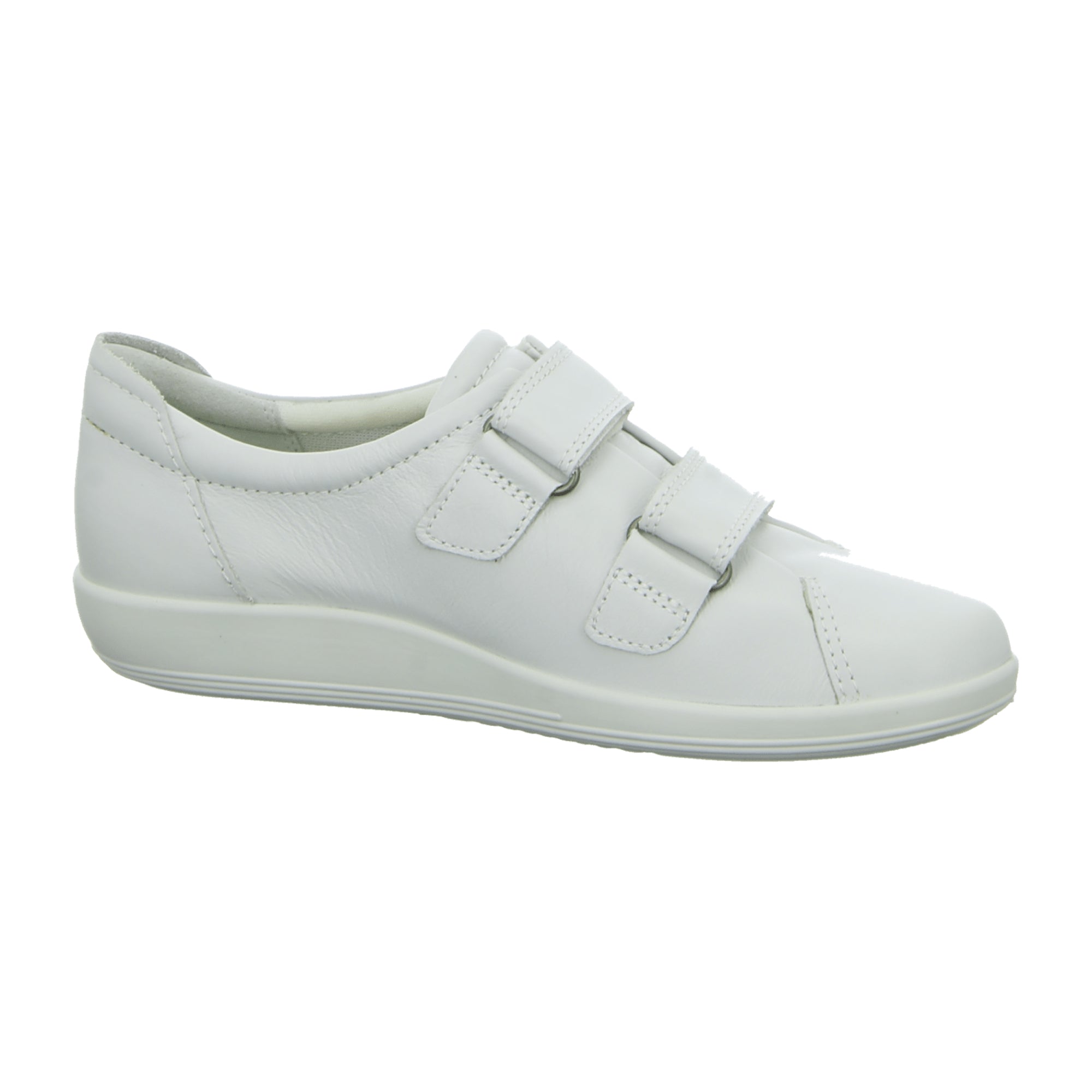 Remonte Ladies White Leather Shoes with Velcro Closure and Wedge Heel