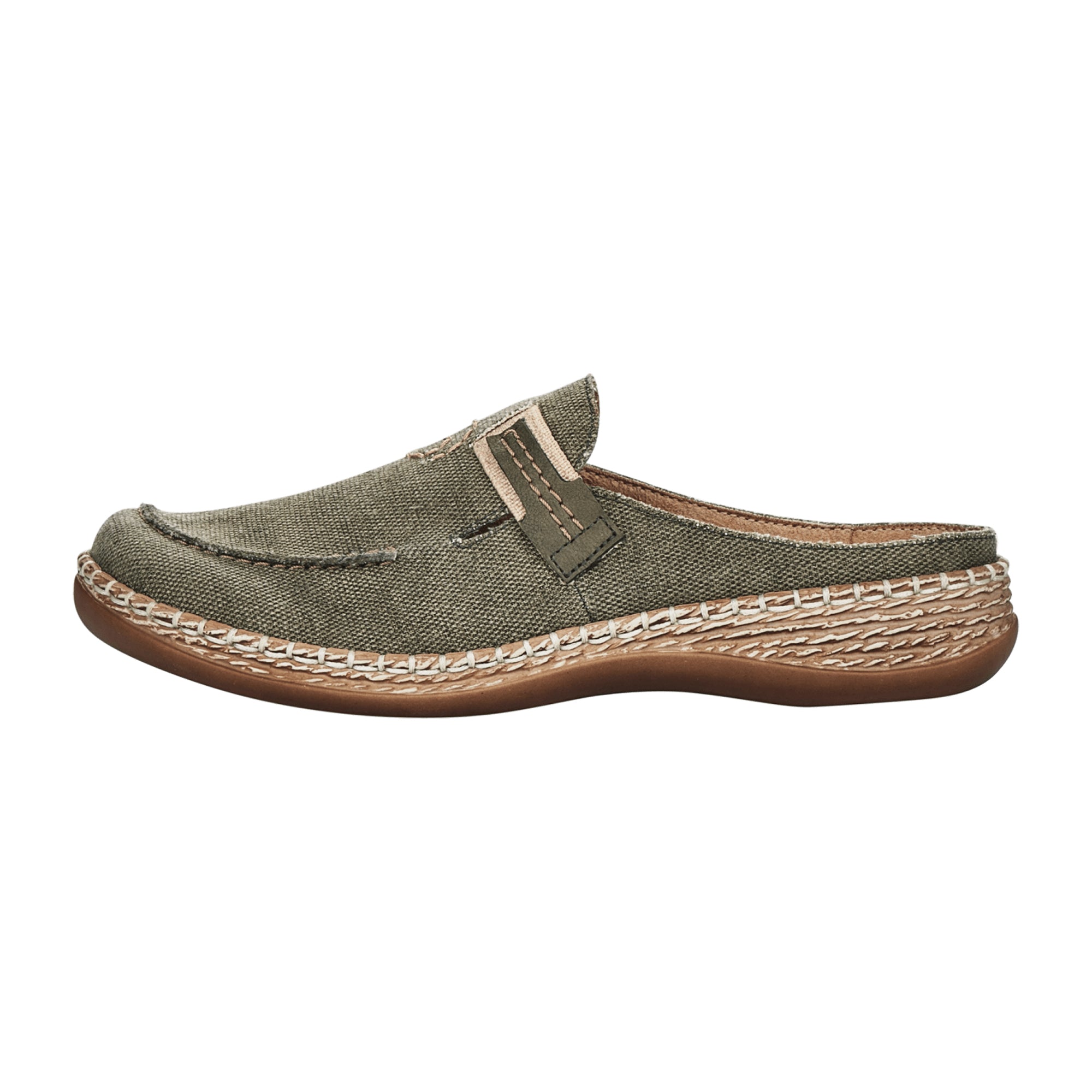 Rieker Women's Comfortable Green Slip-On Wedge Sandals Spring/Summer Linen