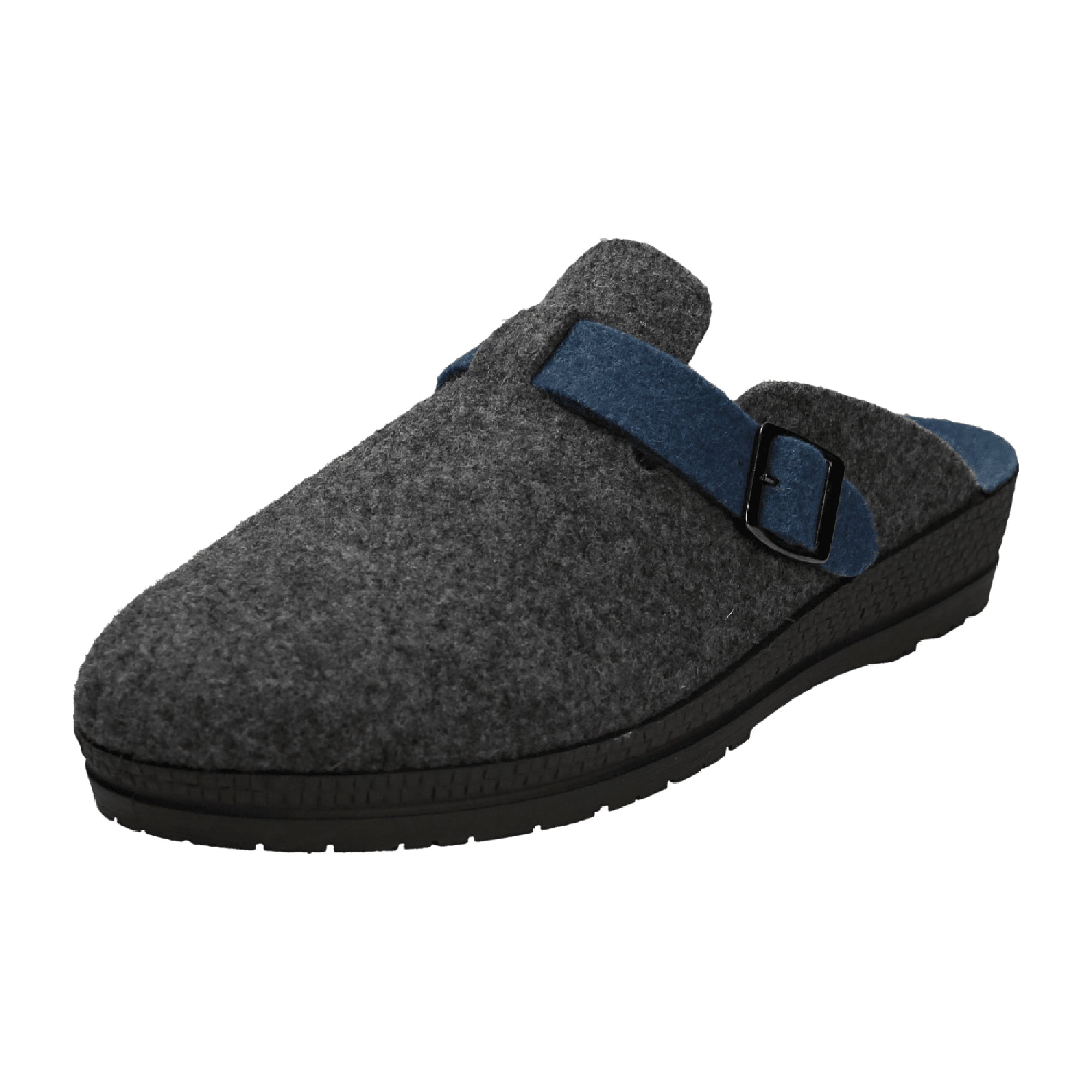 Rohde Men's Gray Slippers Comfortable Felt Warm Lined Slip-On Shoes