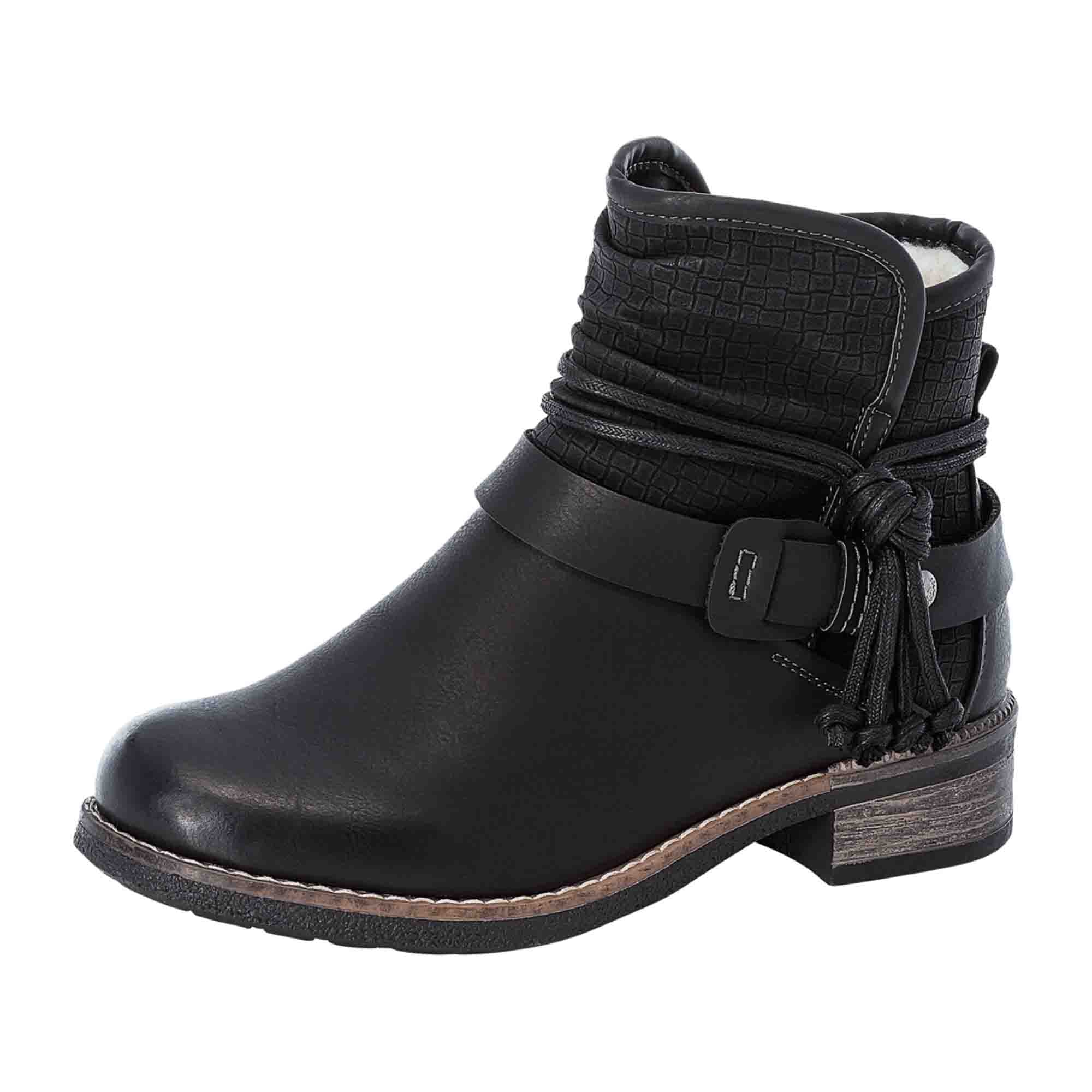 Rieker Ankle Boots for Women Black Comfortable Warm Winter Footwear