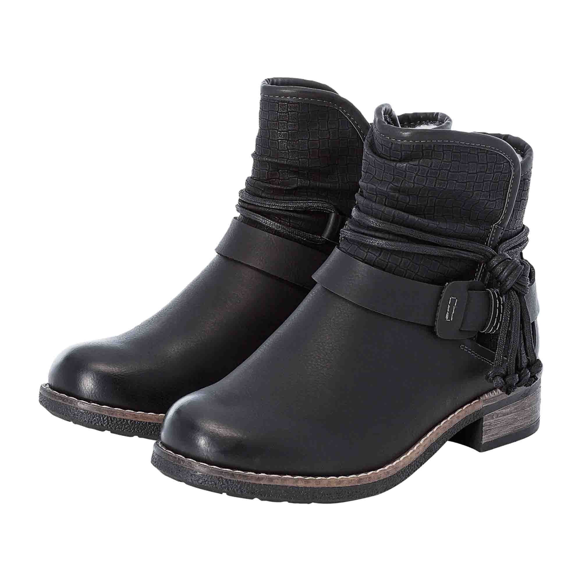 Rieker Ankle Boots for Women Black Comfortable Warm Winter Footwear