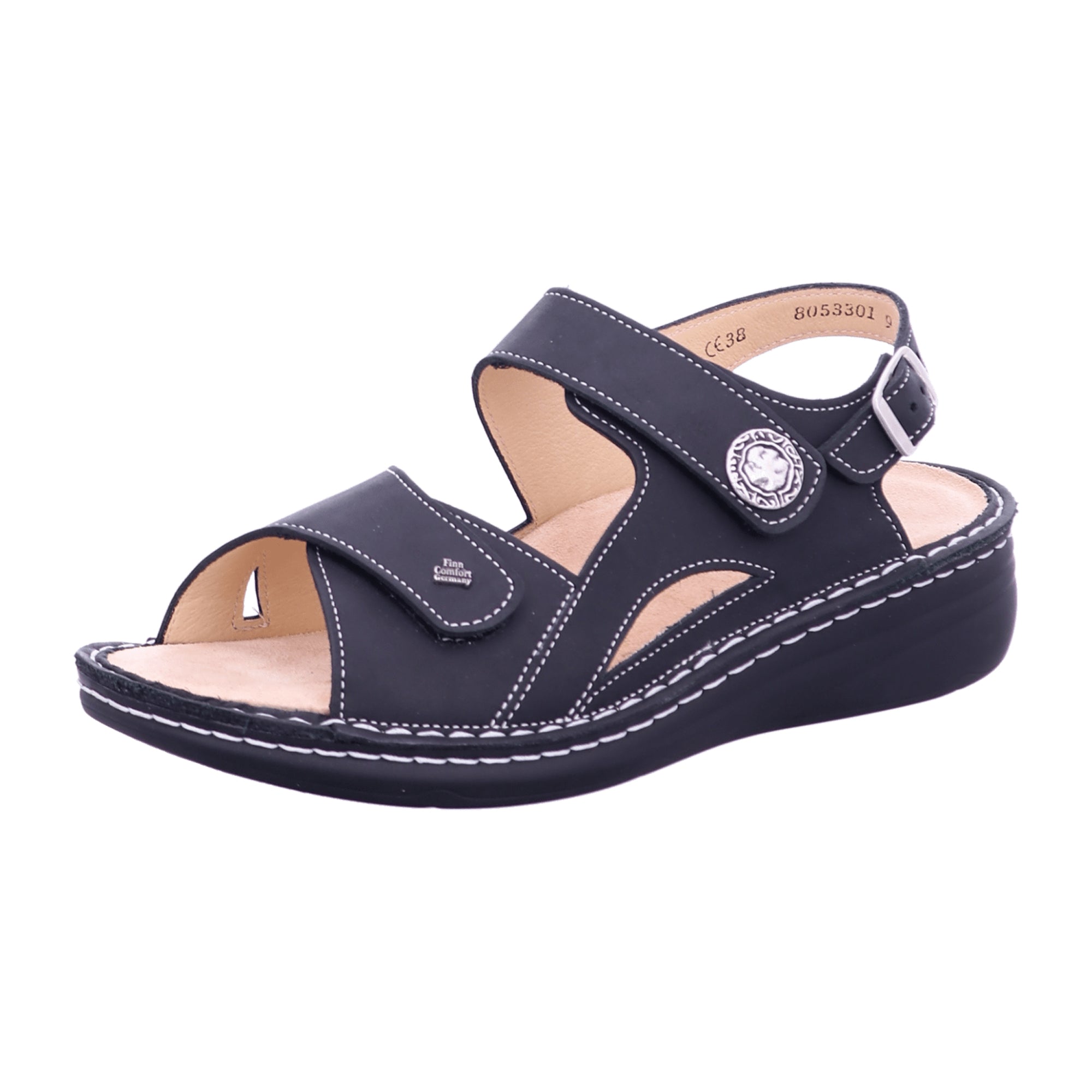 Finn Comfort Barbuda Women's Comfort Sandals - Elegant Black Leather