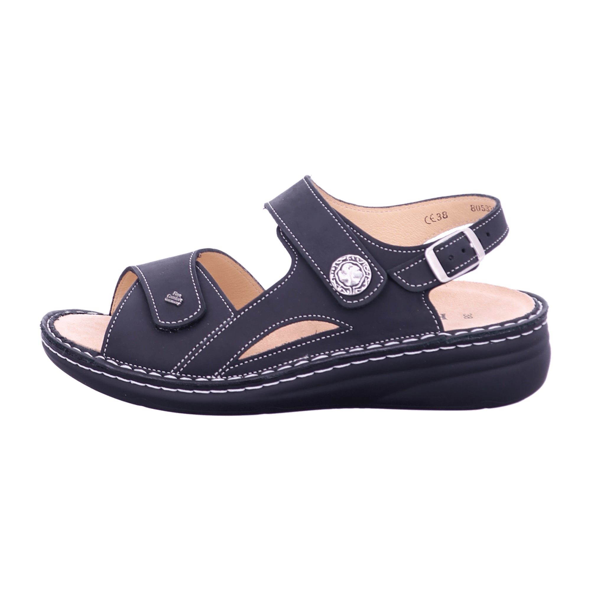 Finn Comfort Barbuda Women's Comfort Sandals - Elegant Black Leather