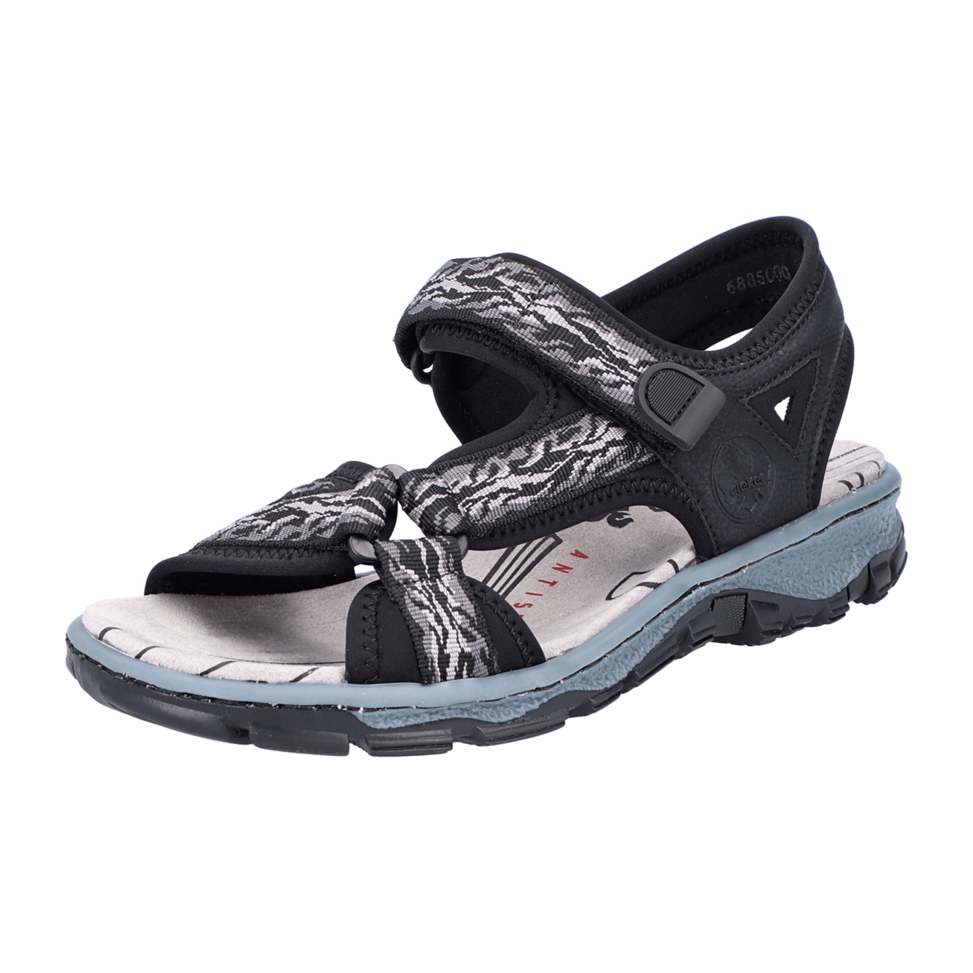 Rieker Women's Black Casual Shoes with Velcro Closure Synthetic Textile Material