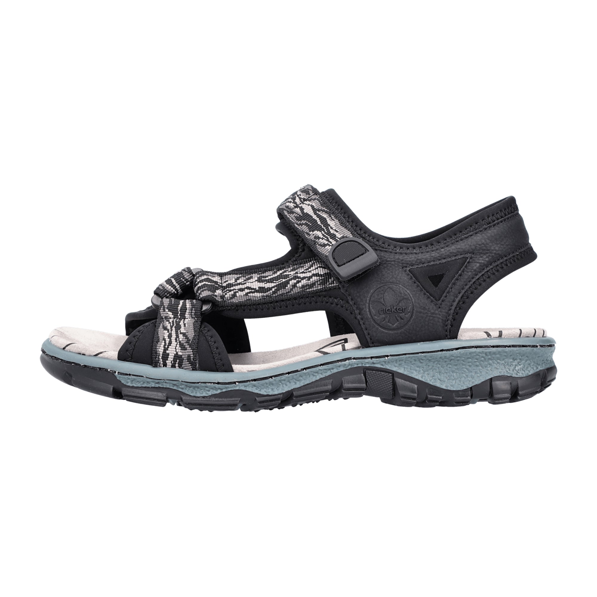 Rieker Women's Black Casual Shoes with Velcro Closure Synthetic Textile Material