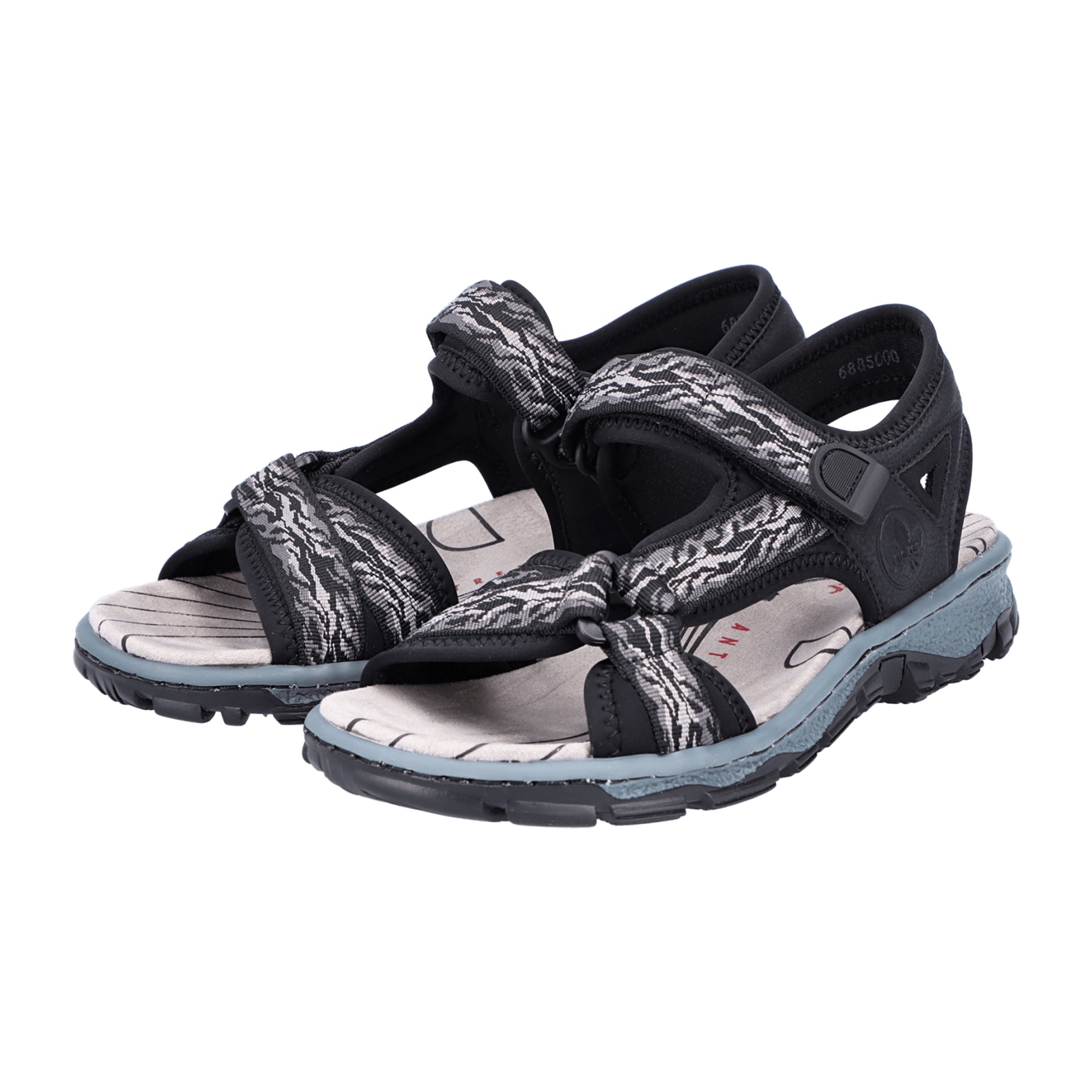 Rieker Women's Black Casual Shoes with Velcro Closure Synthetic Textile Material