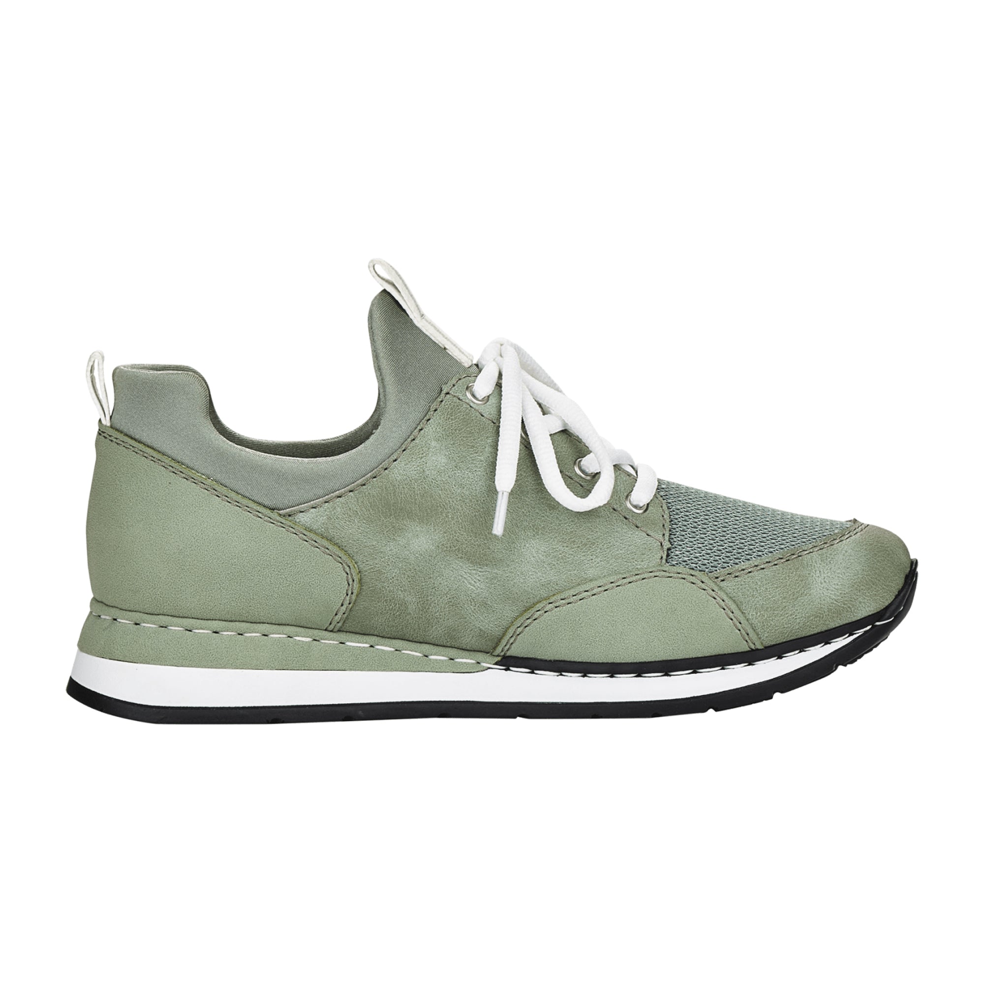 Rieker Women's Green Lace-Up Shoes Synthetic Leather Comfortable Casual Footwear