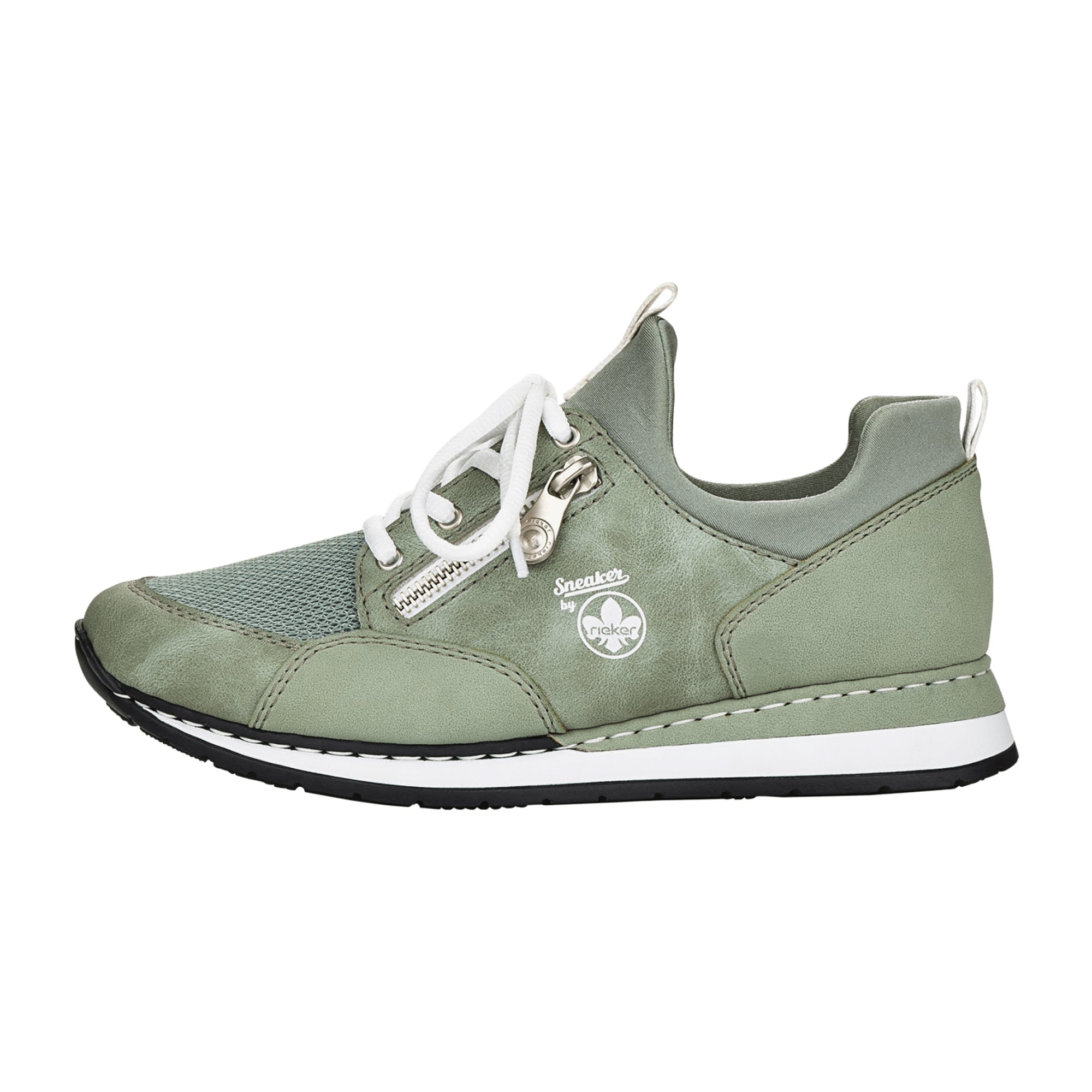 Rieker Women's Green Lace-Up Shoes Synthetic Leather Comfortable Casual Footwear