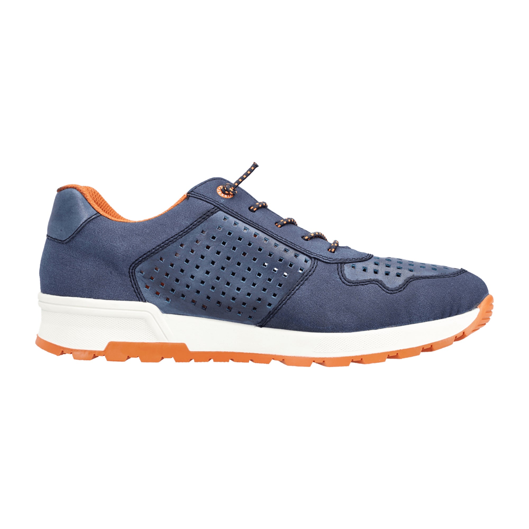 Rieker Men's Blue Casual Shoes with Lace-Up and Wedge Heel Comfortable Fit