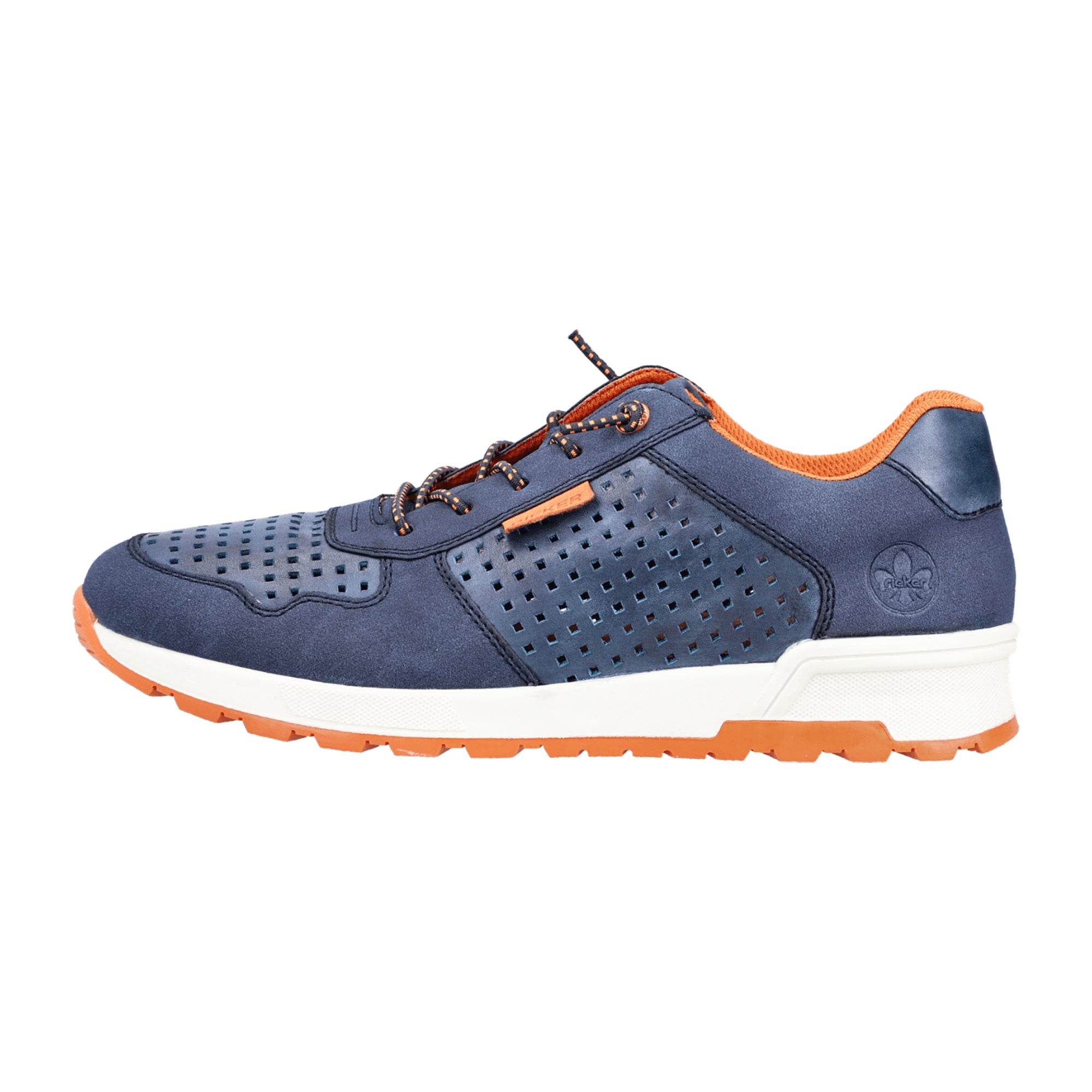 Rieker Men's Blue Casual Shoes with Lace-Up and Wedge Heel Comfortable Fit