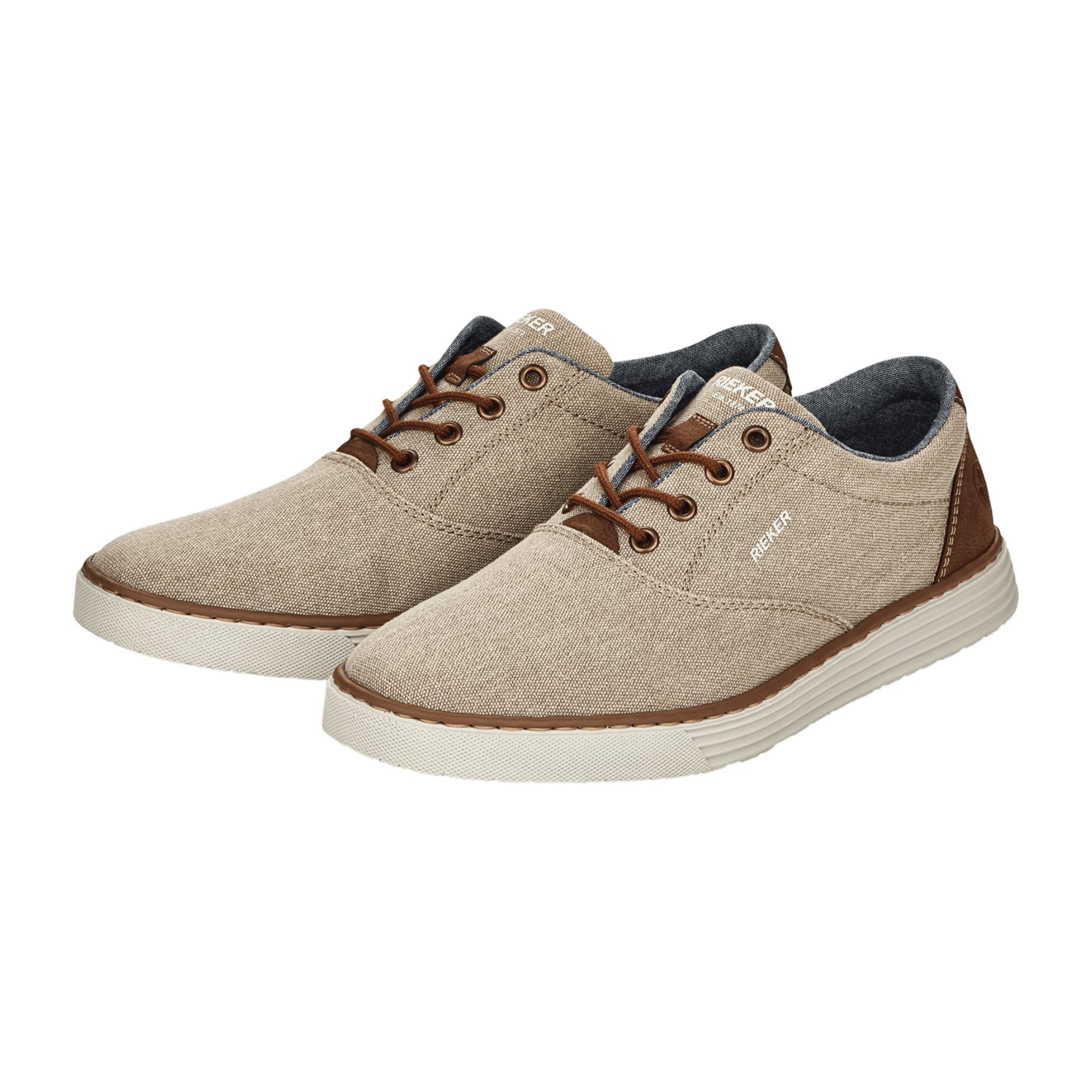 Rieker Men's Beige Lace-Up Shoes Comfortable Casual Sneakers Absorbent Soles