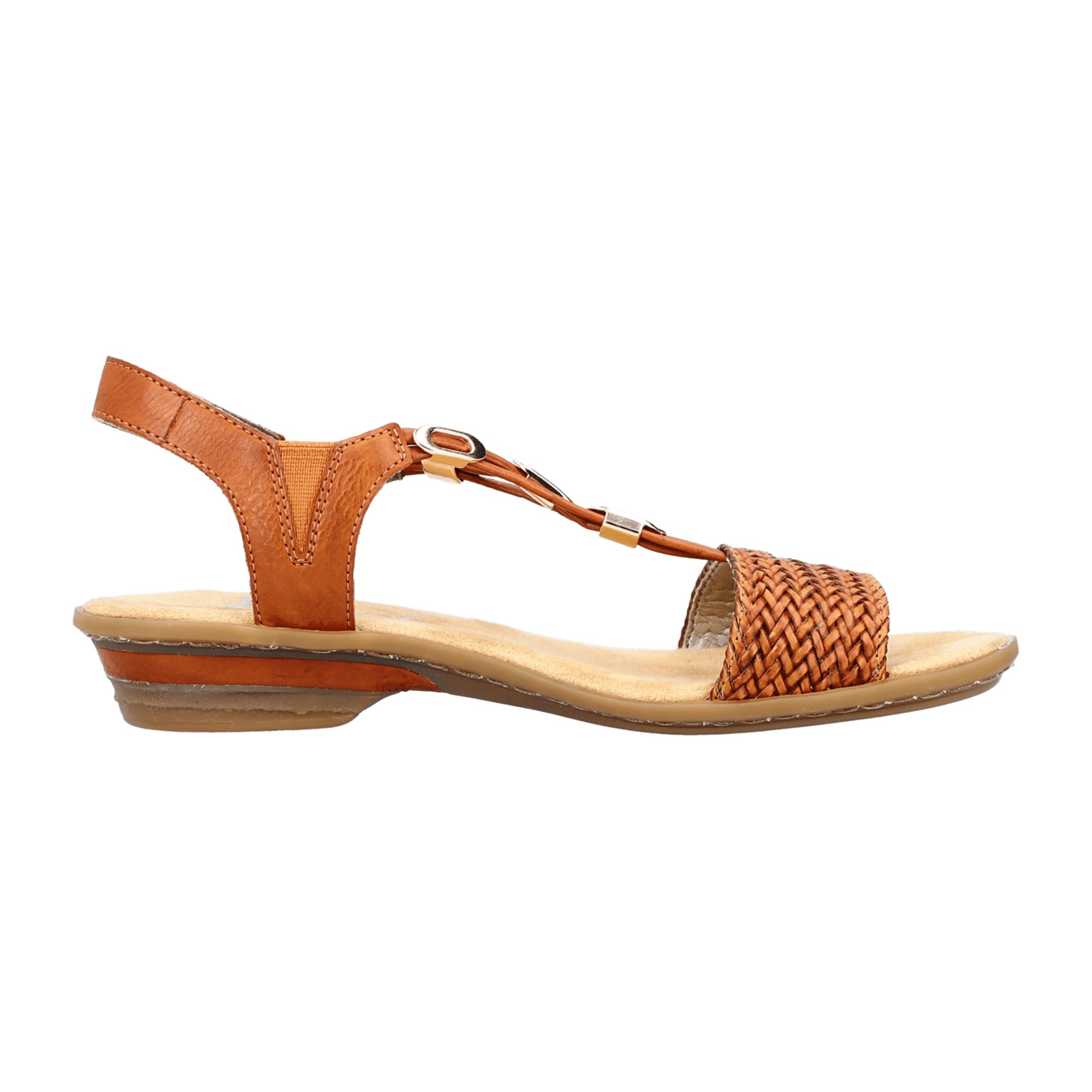 Rieker Women's Brown Sandals with Block Heel for Spring/Summer