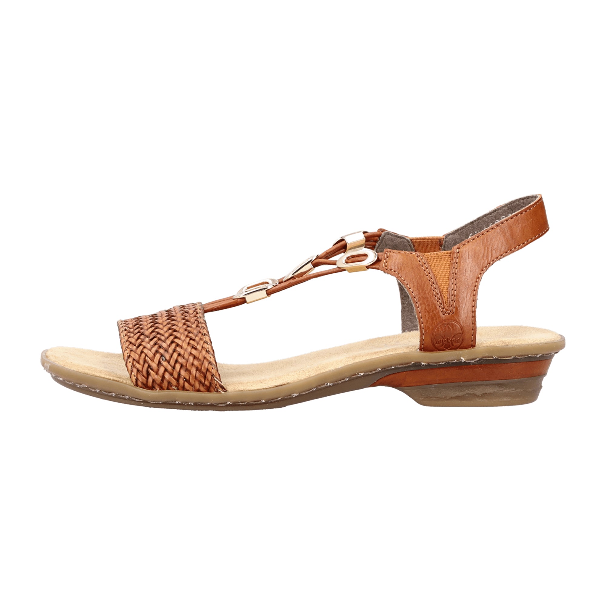 Rieker Women's Brown Sandals with Block Heel for Spring/Summer