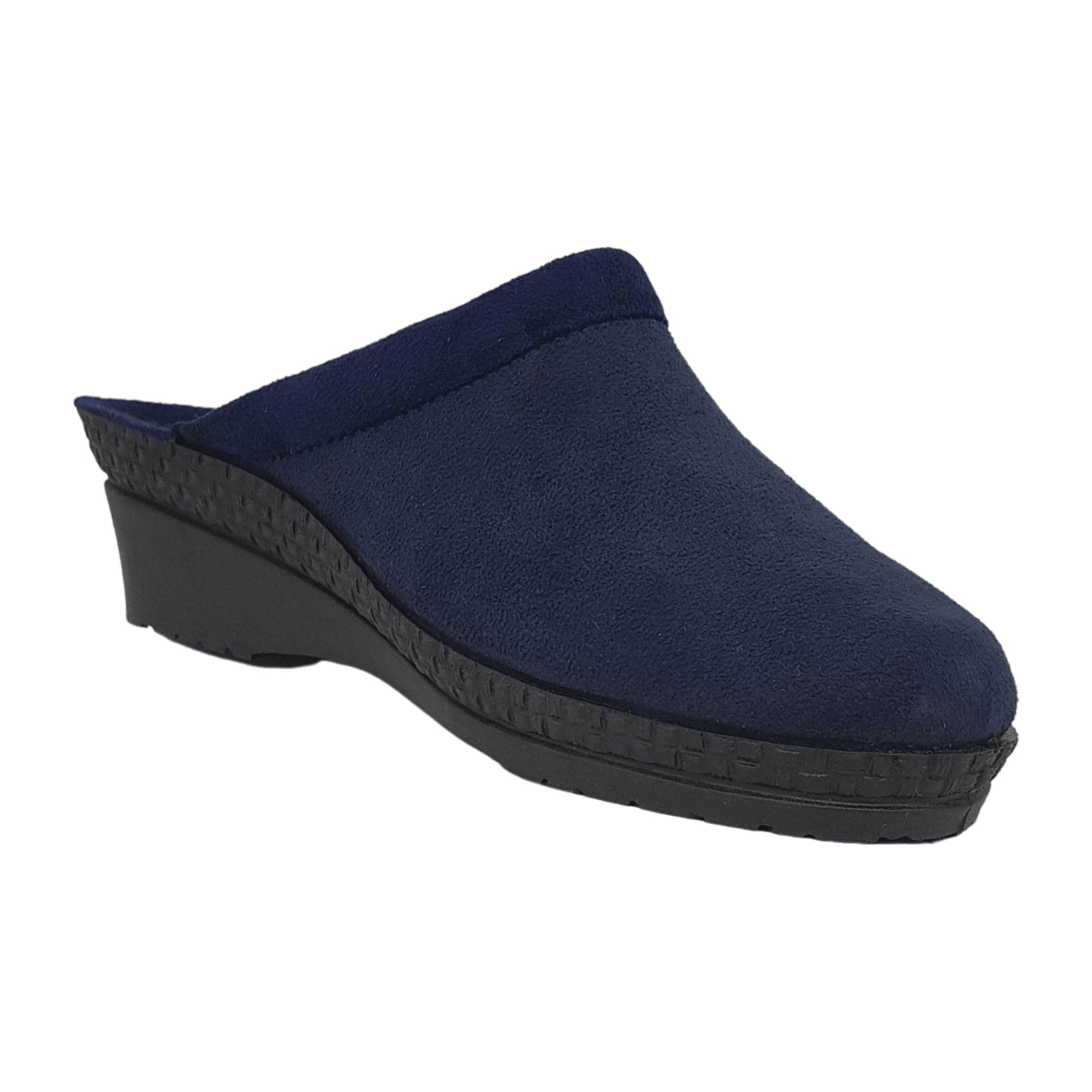 Rohde Women's Blue Slippers, Textile Upper, Wool Insole, Lace-Up, Fall/Winter