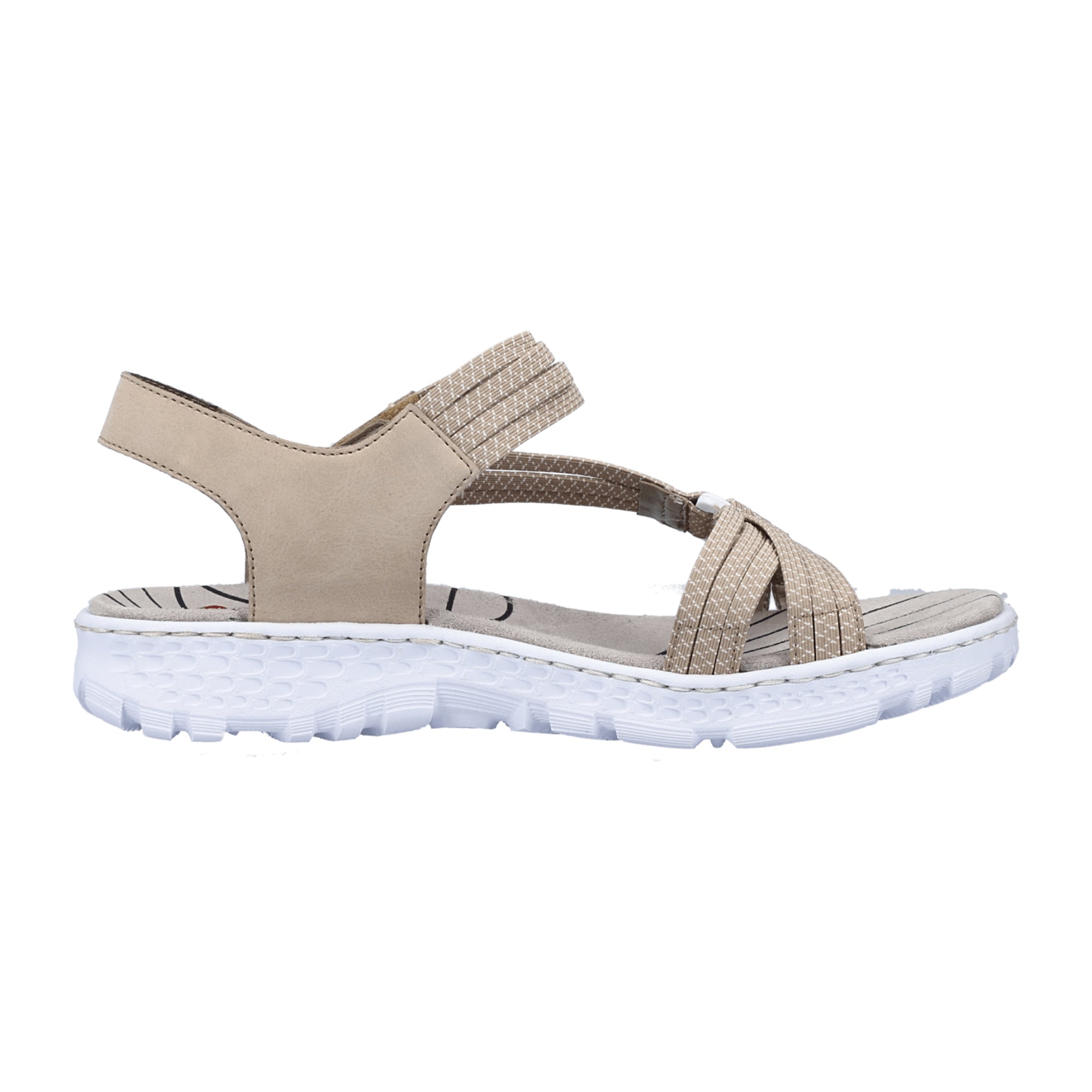 Rieker FSK Beige Women's Sandals with Adjustable Straps and Lightweight Sole