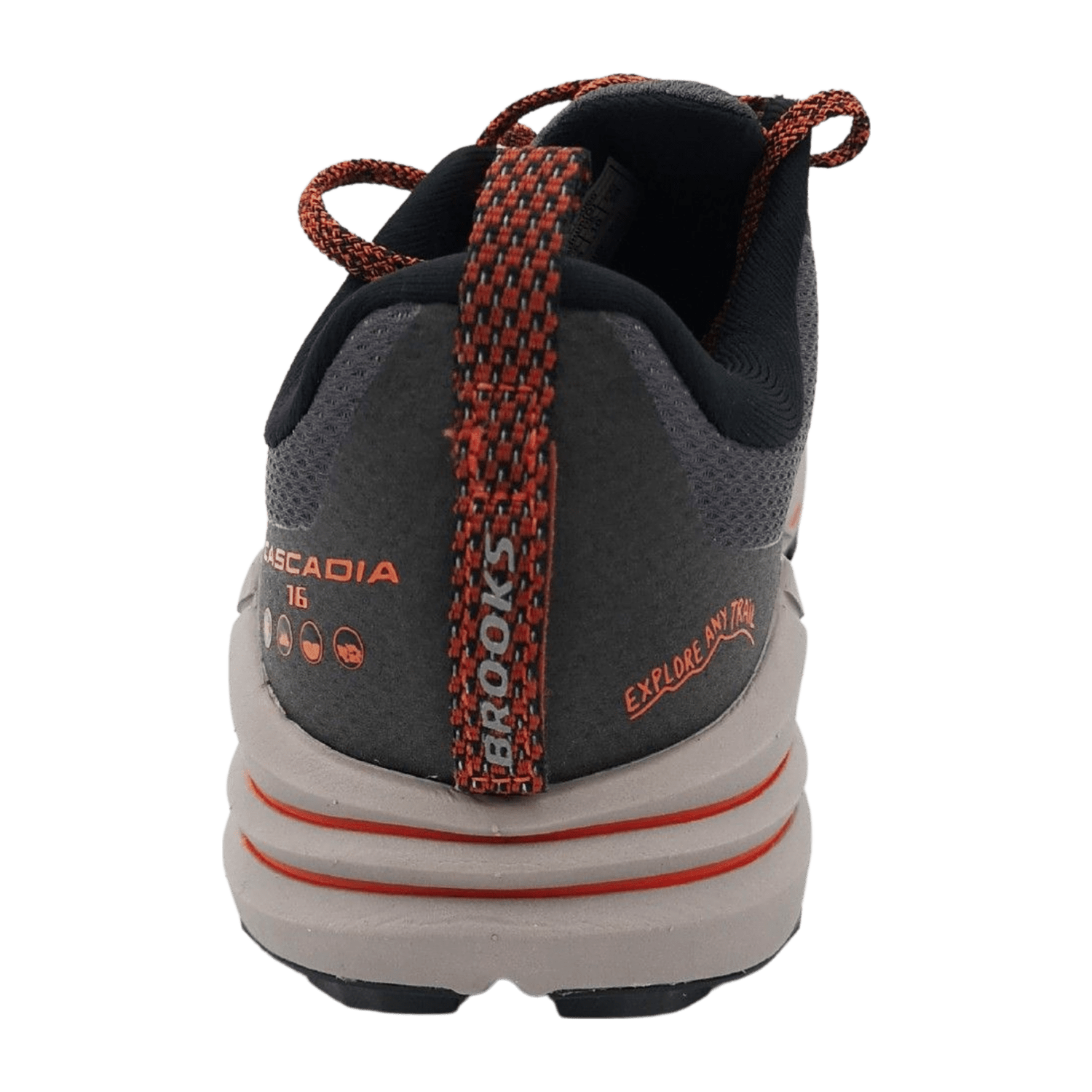 Brooks Cascadia 16 GTX Men's Trail Running Shoes Hiking Boots Waterproof Black Ebony Cinnabar