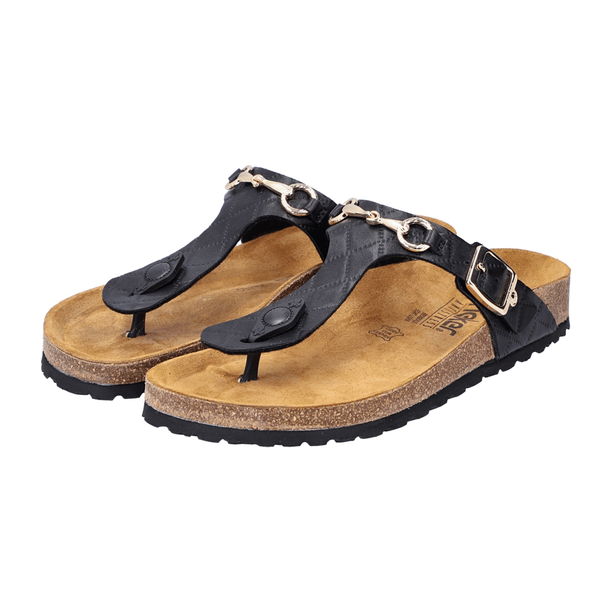 Rieker FSK Women's Black Sandals Comfortable Summer Footwear