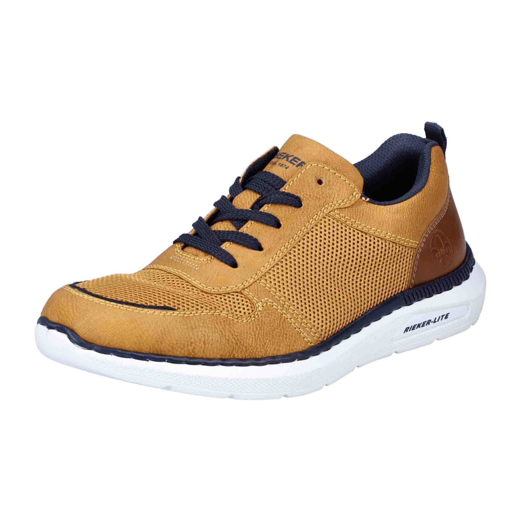 Rieker FSK Men's Yellow Casual Shoes with Removable Insole and Lace-Up Closure