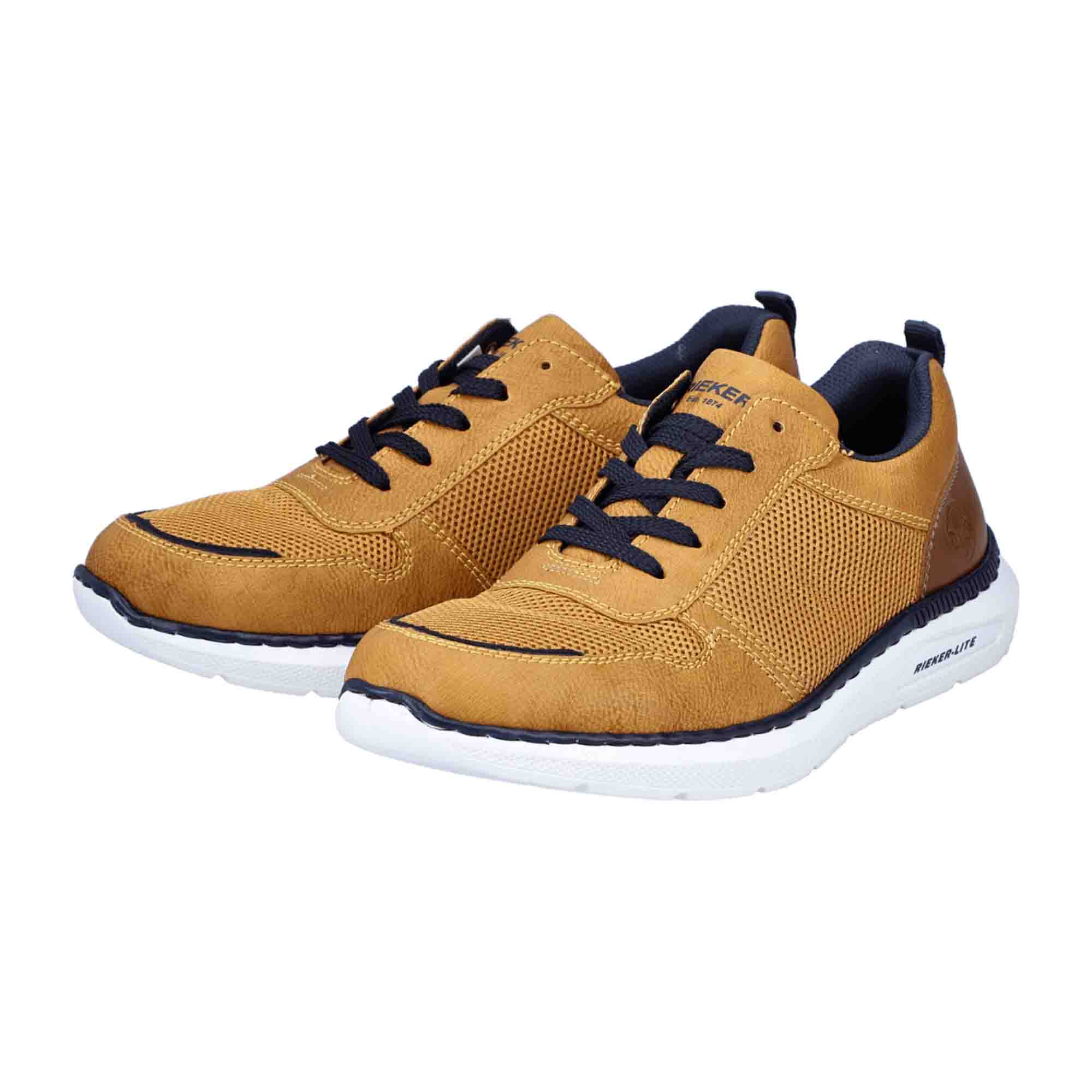 Rieker FSK Men's Yellow Casual Shoes with Removable Insole and Lace-Up Closure