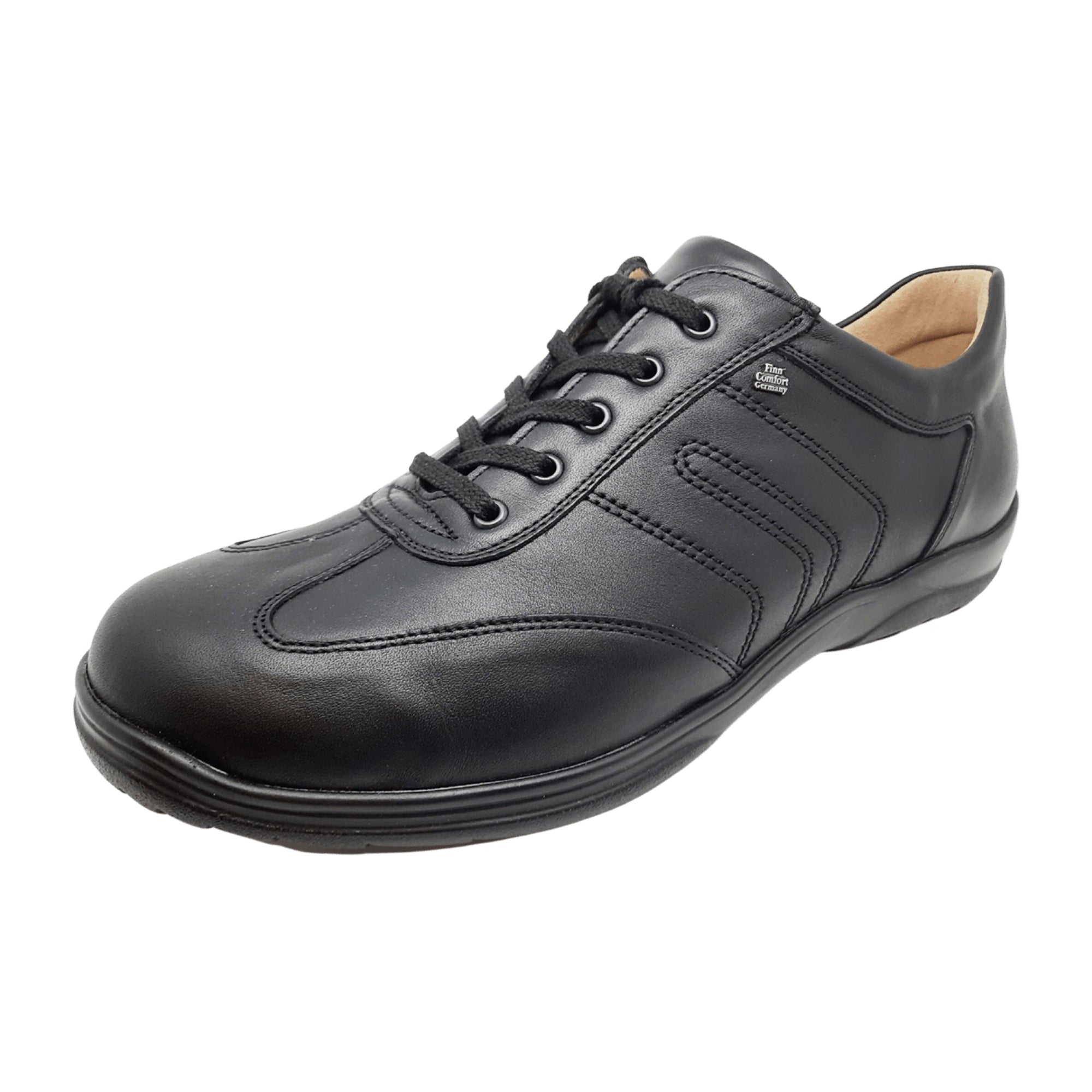 Finn Comfort Syracuse Men's Comfortable Black Leather Shoes - Durable & Stylish