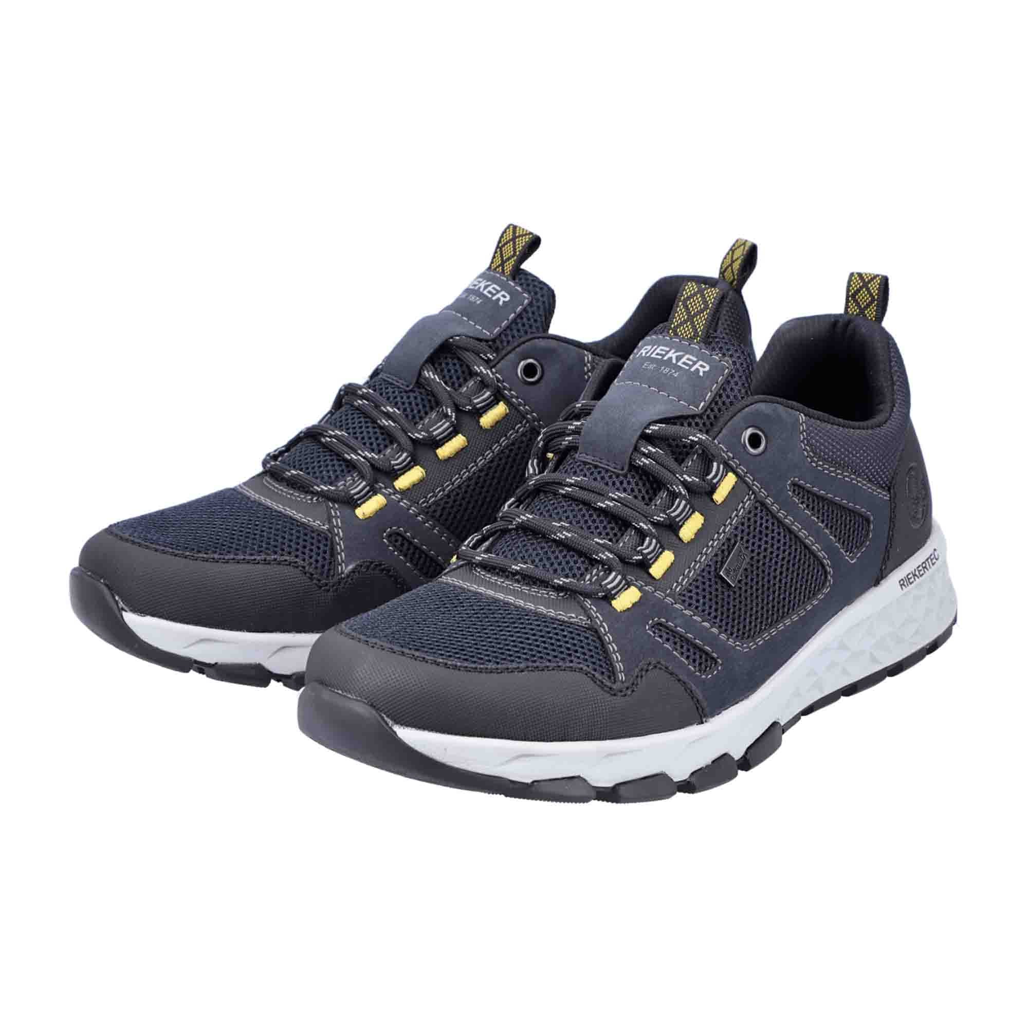 Rieker Men's Blue Comfort Lace-Up Shoes B672014 B67 Water Resistant Synthetic