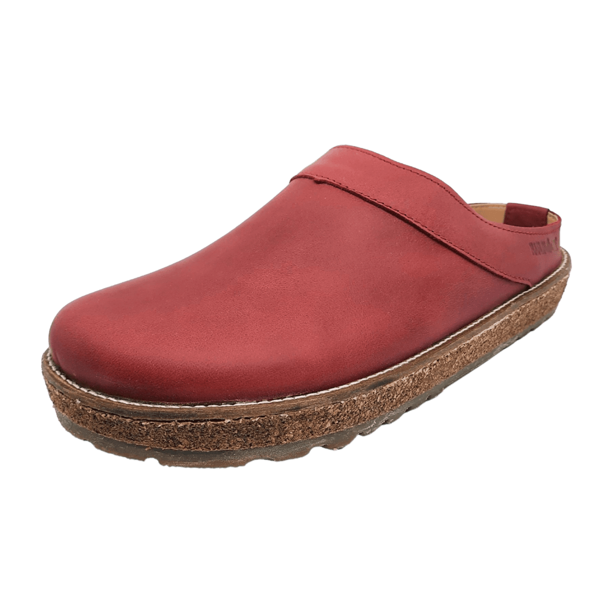 Haflinger Neo Travel Women's Leather Clogs Red with Cork Footbed