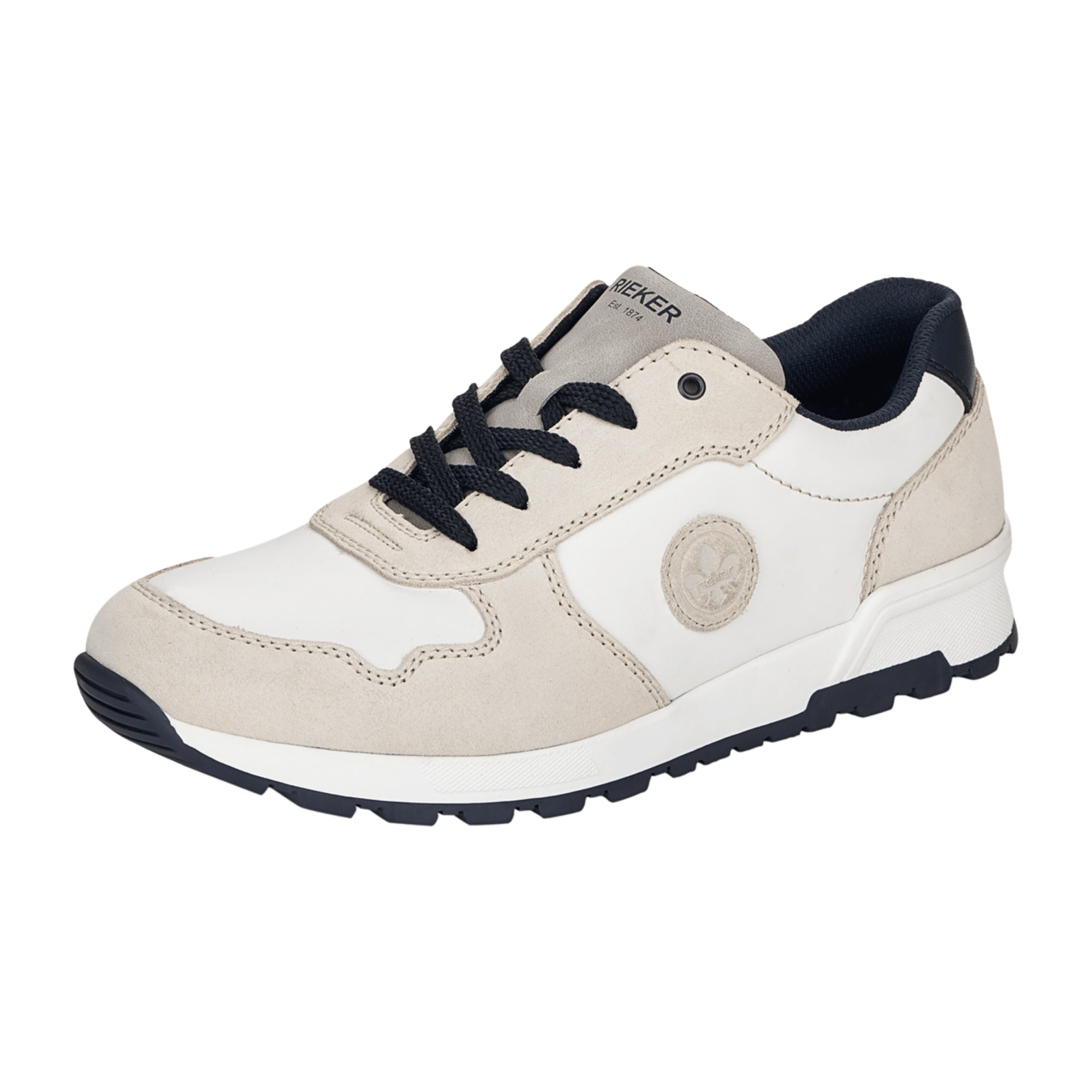 Rieker Men's White Lace-Up Sneakers Comfortable Leather Casual Shoes Online