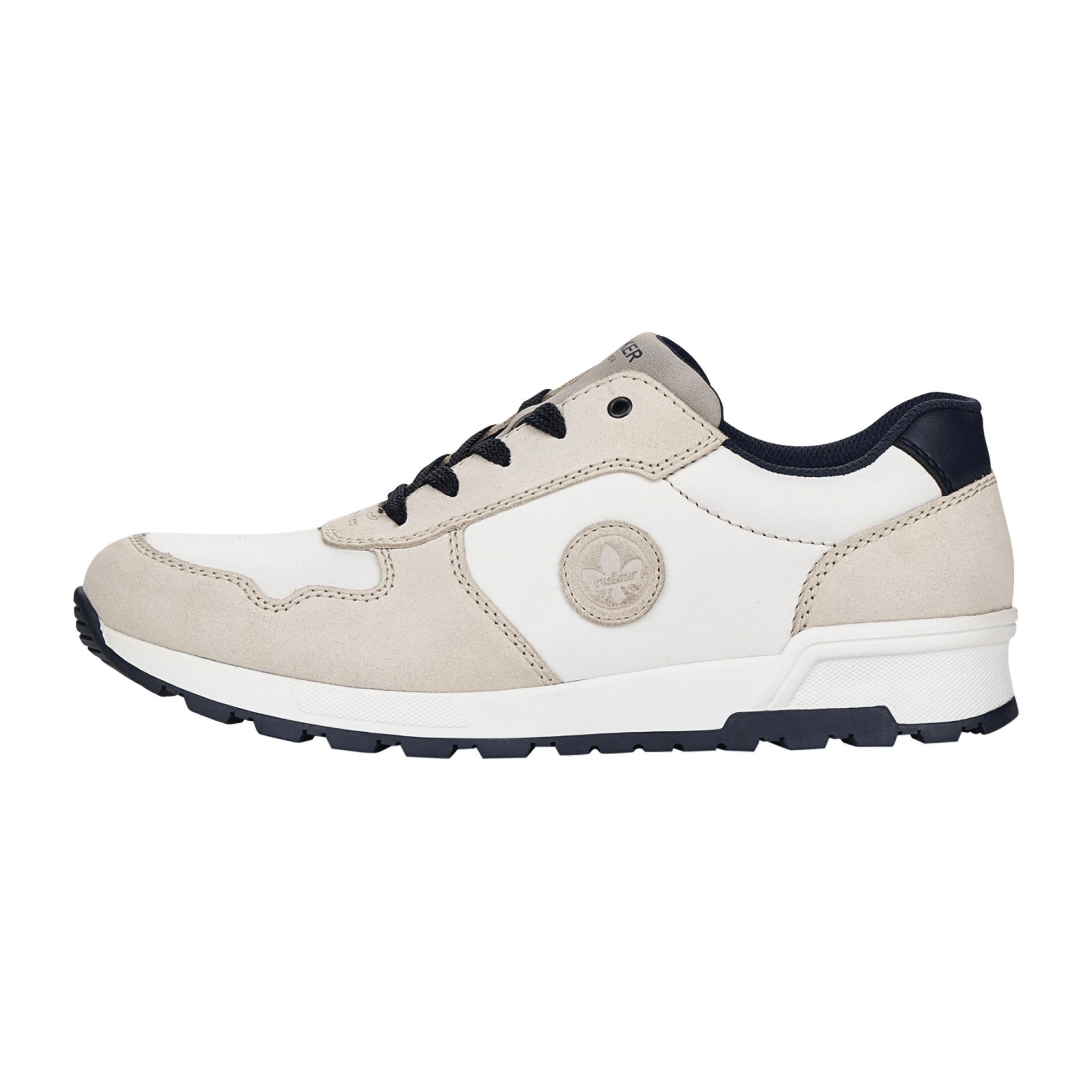 Rieker Men's White Lace-Up Sneakers Comfortable Leather Casual Shoes Online