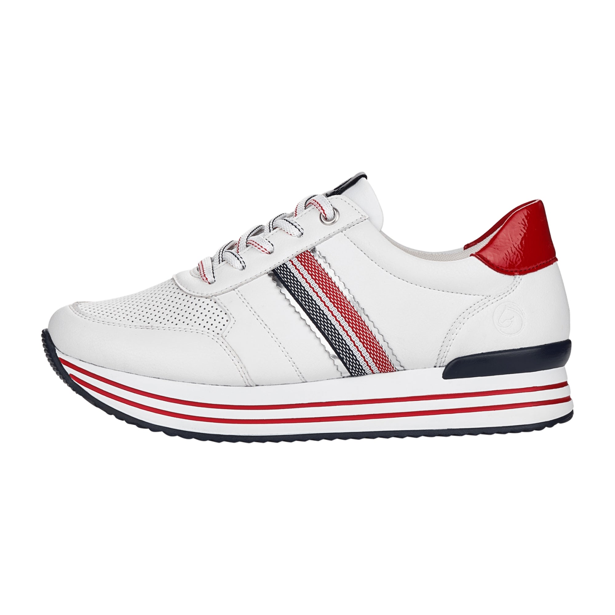 Remonte Women's Comfortable Lace-Up Shoes Extra Wide White Leather