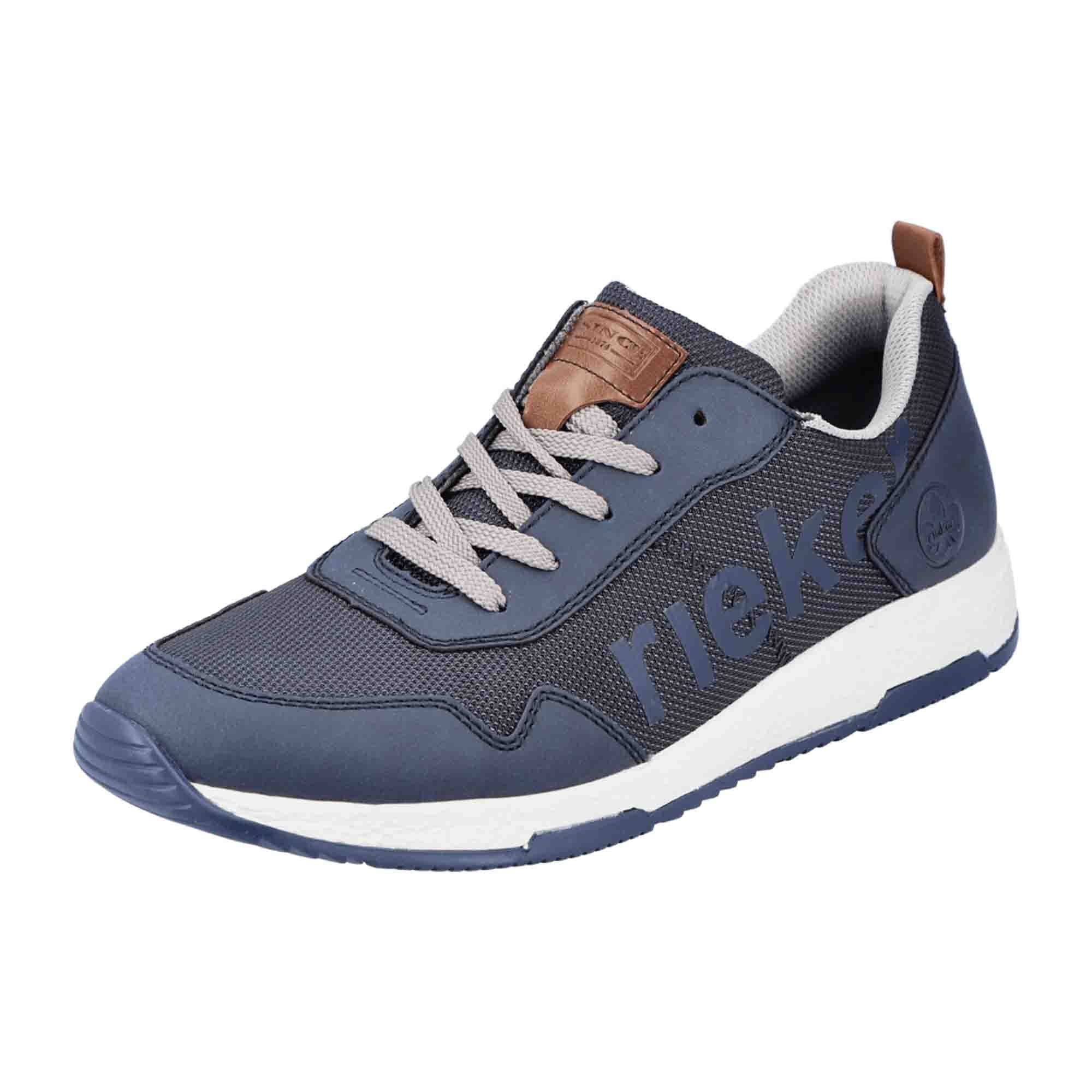 Rieker Men's Blue Casual Lace-Up Shoes B3412-14 Synthetic Textile Lined