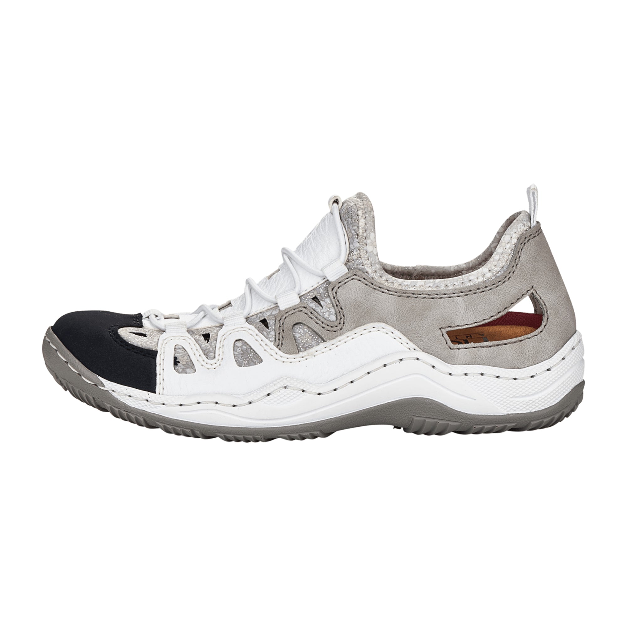 Rieker Antistress White Women's Slip-On Shoes with Removable Insole
