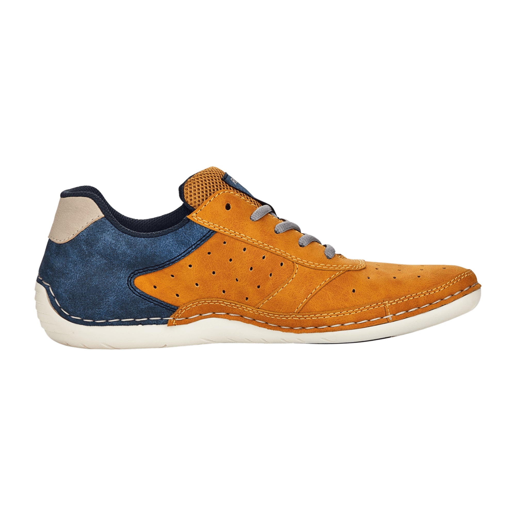Rieker Yellow Lace-Up Shoes Sporty Sole Comfortable Synthetic Leather Sneakers