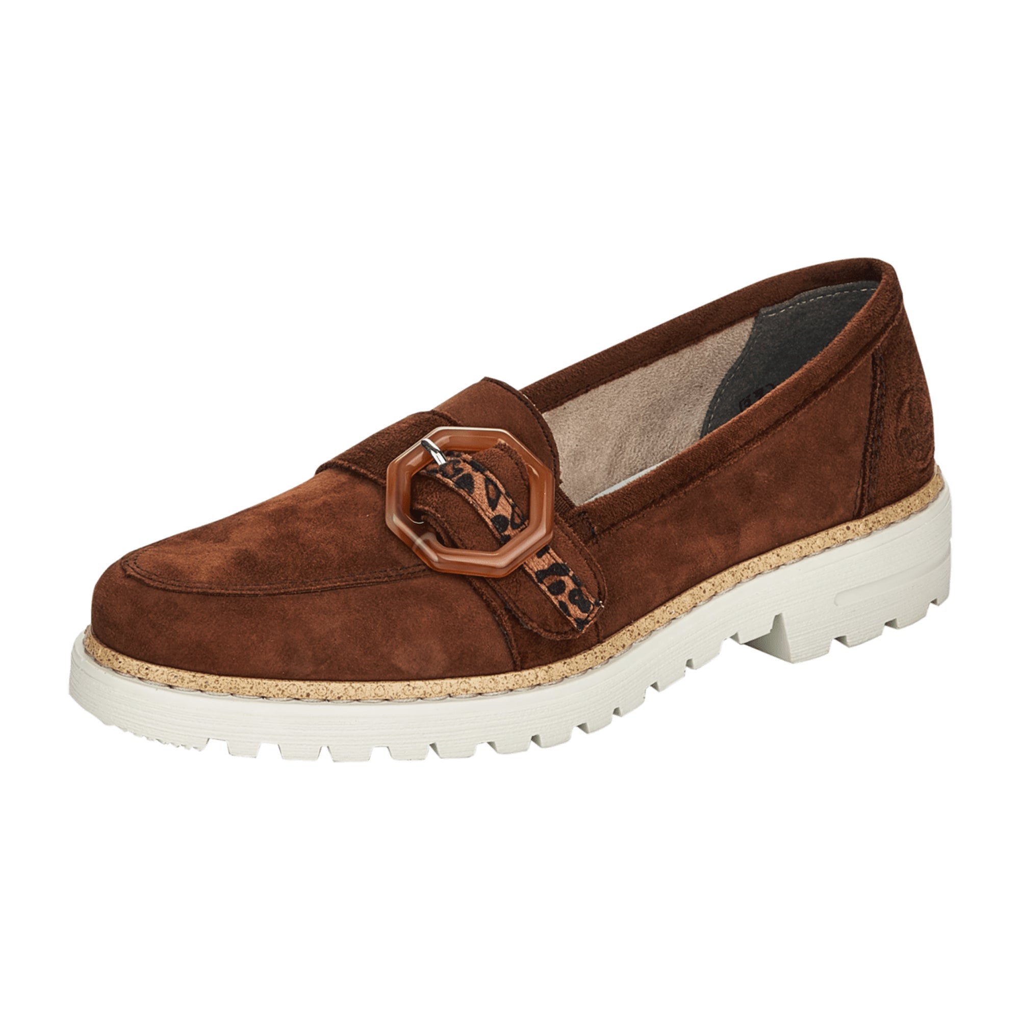 Rieker Brown Women's Slip-On Loafers, Comfortable Casual Shoes