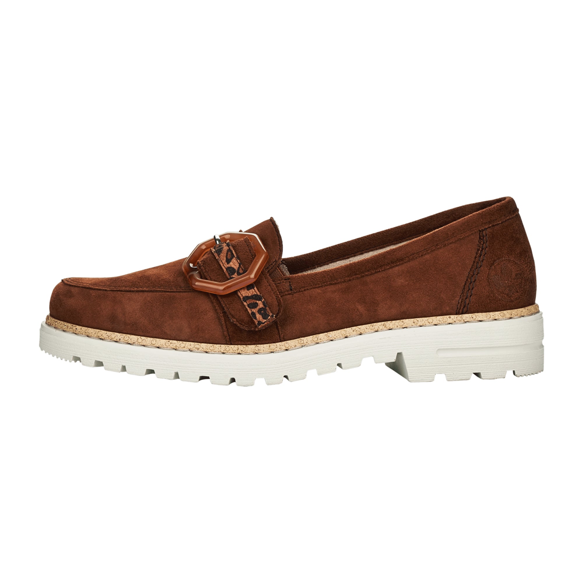 Rieker Brown Women's Slip-On Loafers, Comfortable Casual Shoes
