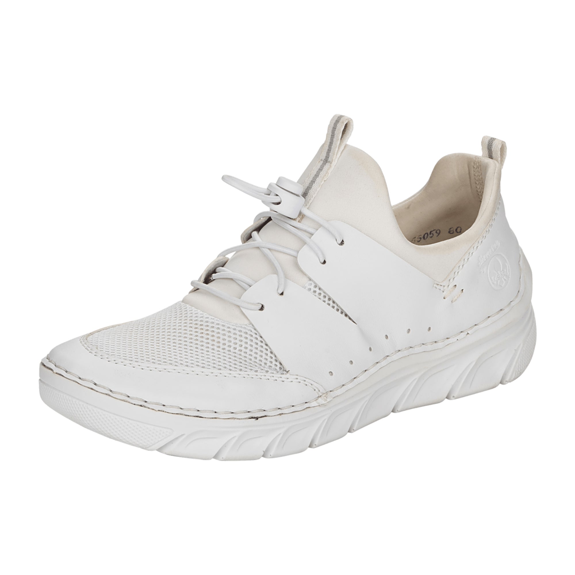 Rieker Comfortable White Slip-On Shoes for Women Synthetic Upper Easy Care