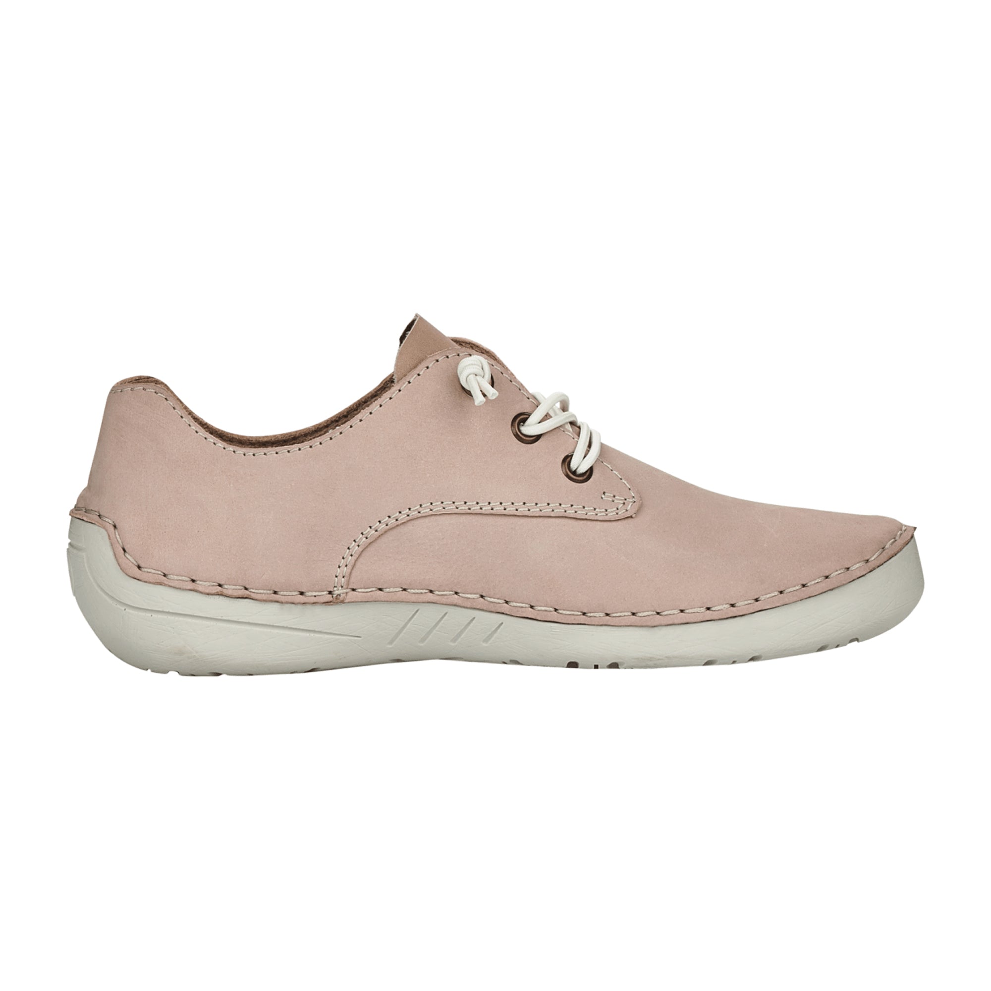 Rieker Women's Beige Casual Lace-Up Shoes Nubuck Leather Comfortable Design