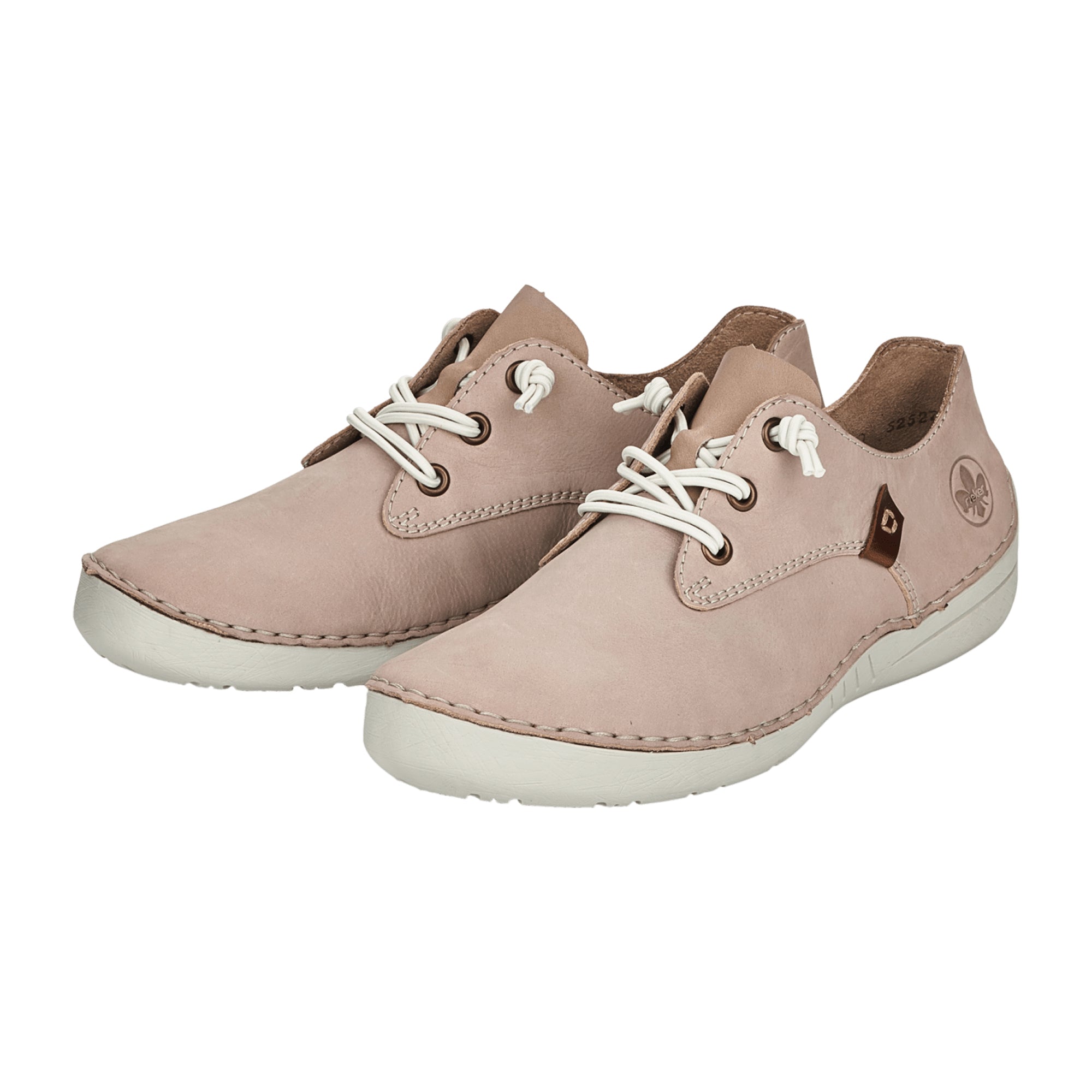 Rieker Women's Beige Casual Lace-Up Shoes Nubuck Leather Comfortable Design